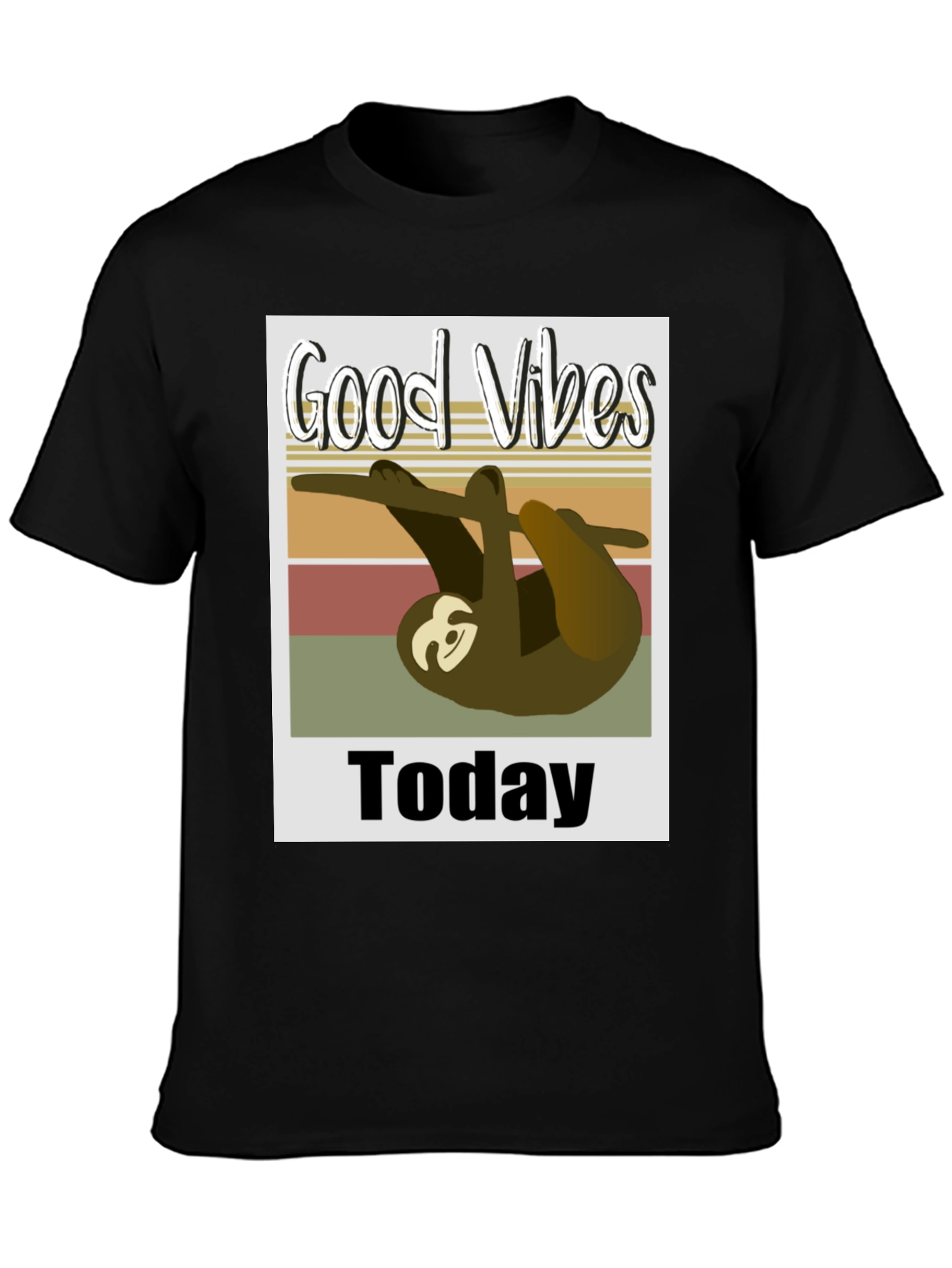 Good Vibes Sloth Graphic Tee - Black