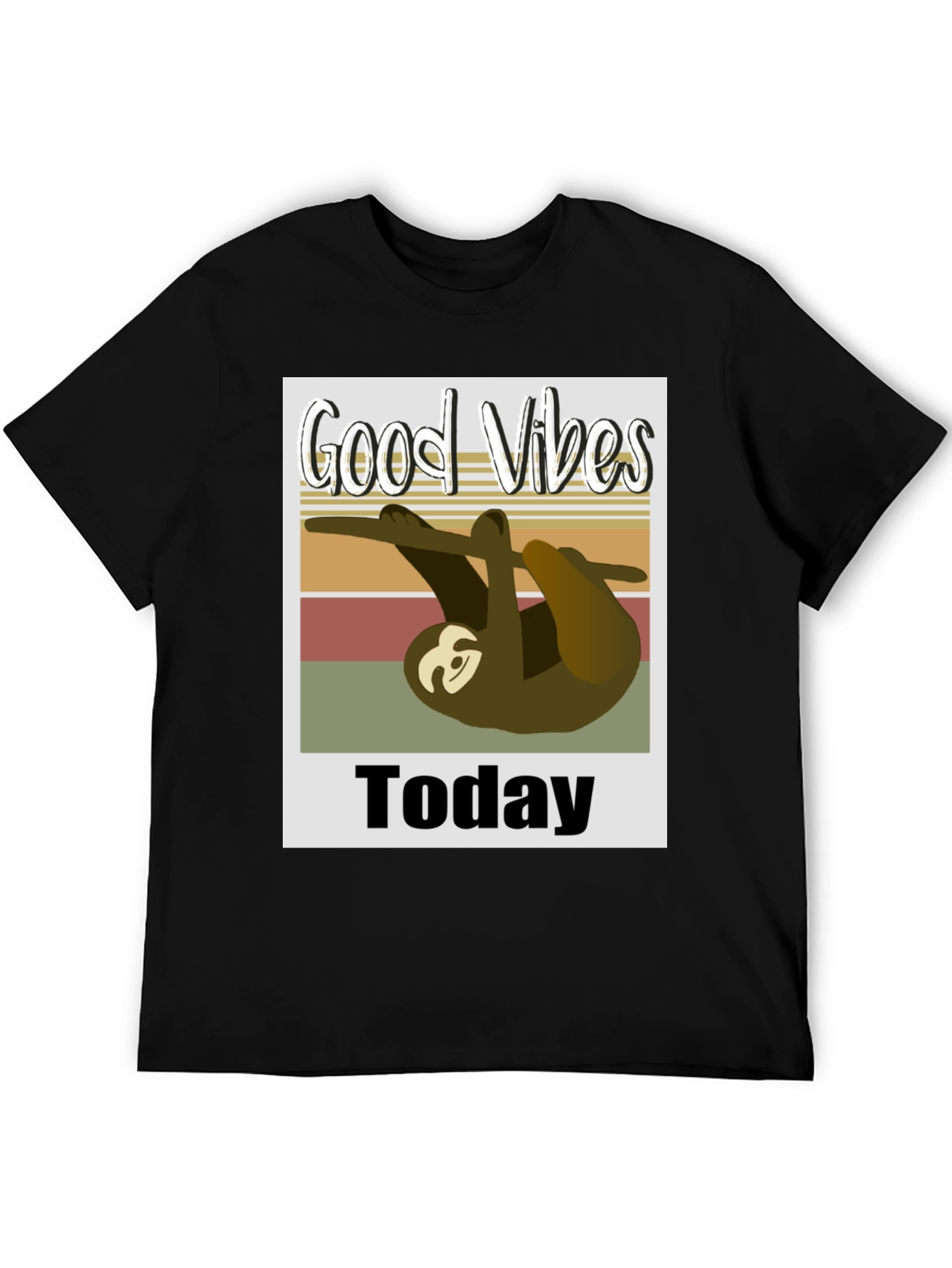 Good Vibes Sloth Graphic Tee - Black
