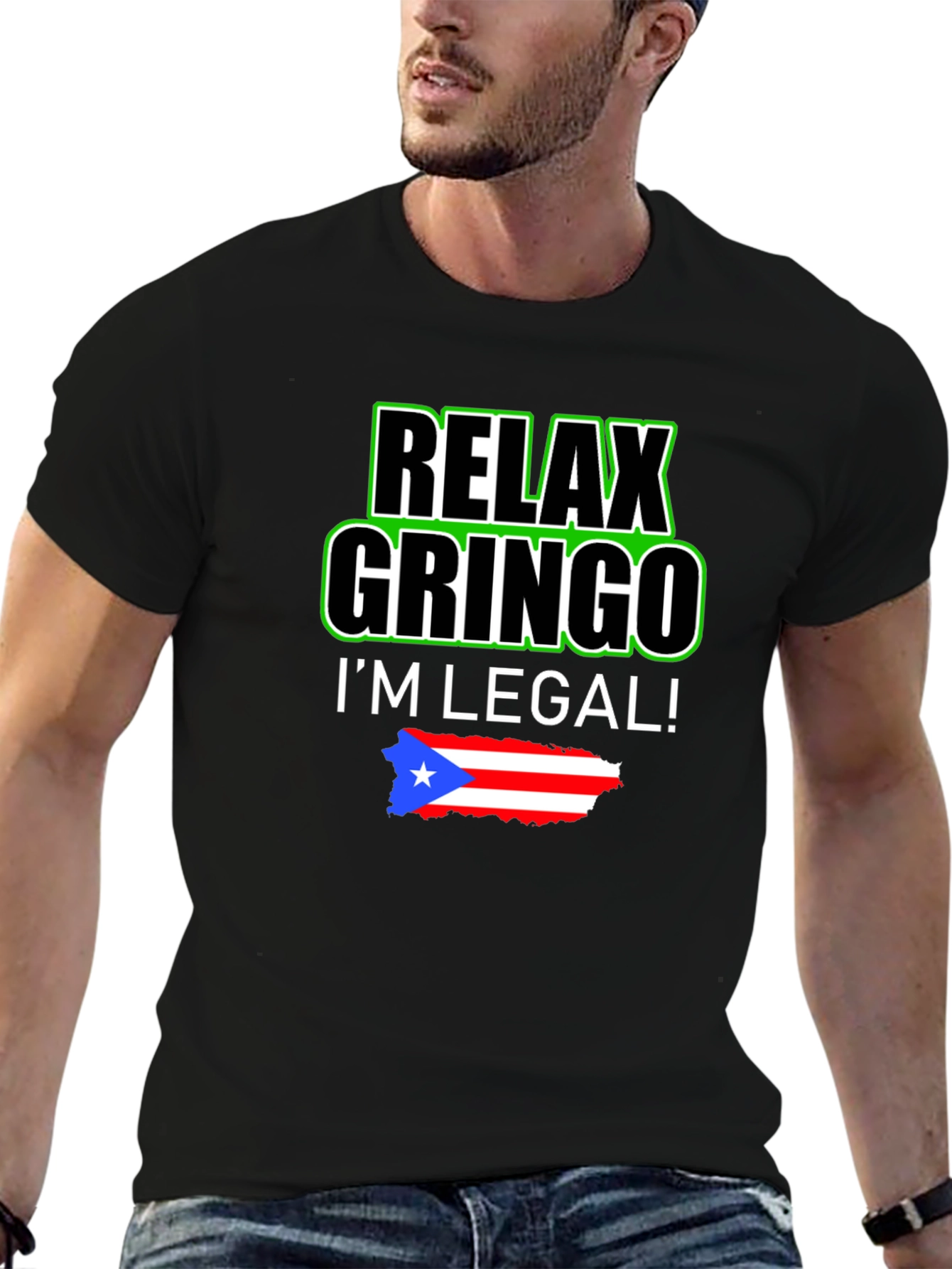 Relax Gringo Im Legal T-Shirt - Puerto Rico Pride