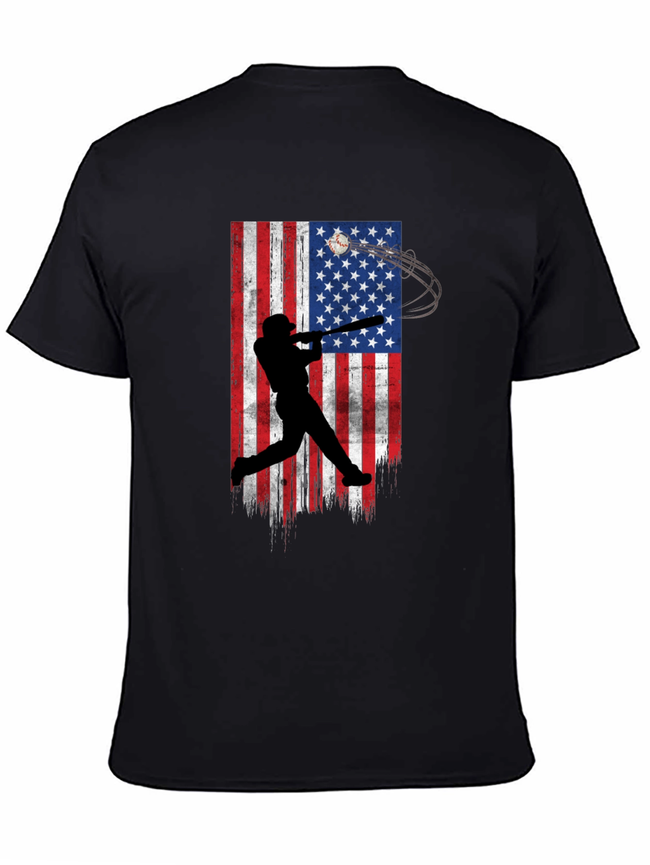 Baseball USA Flag Graphic Tee