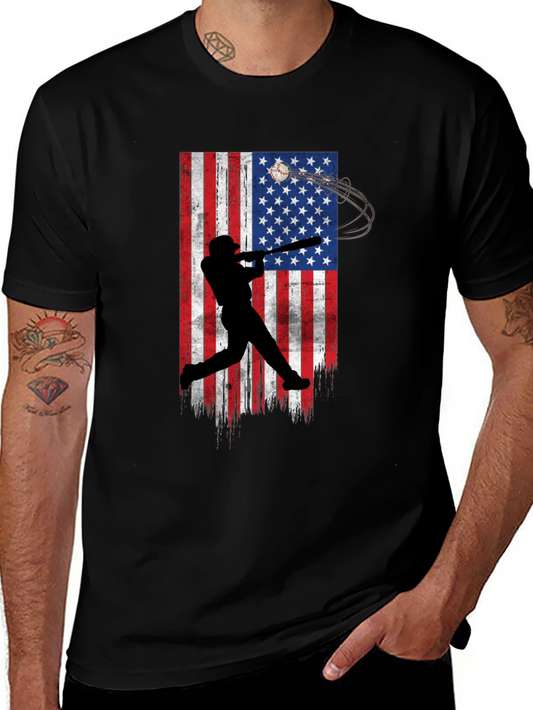 Baseball USA Flag Graphic Tee