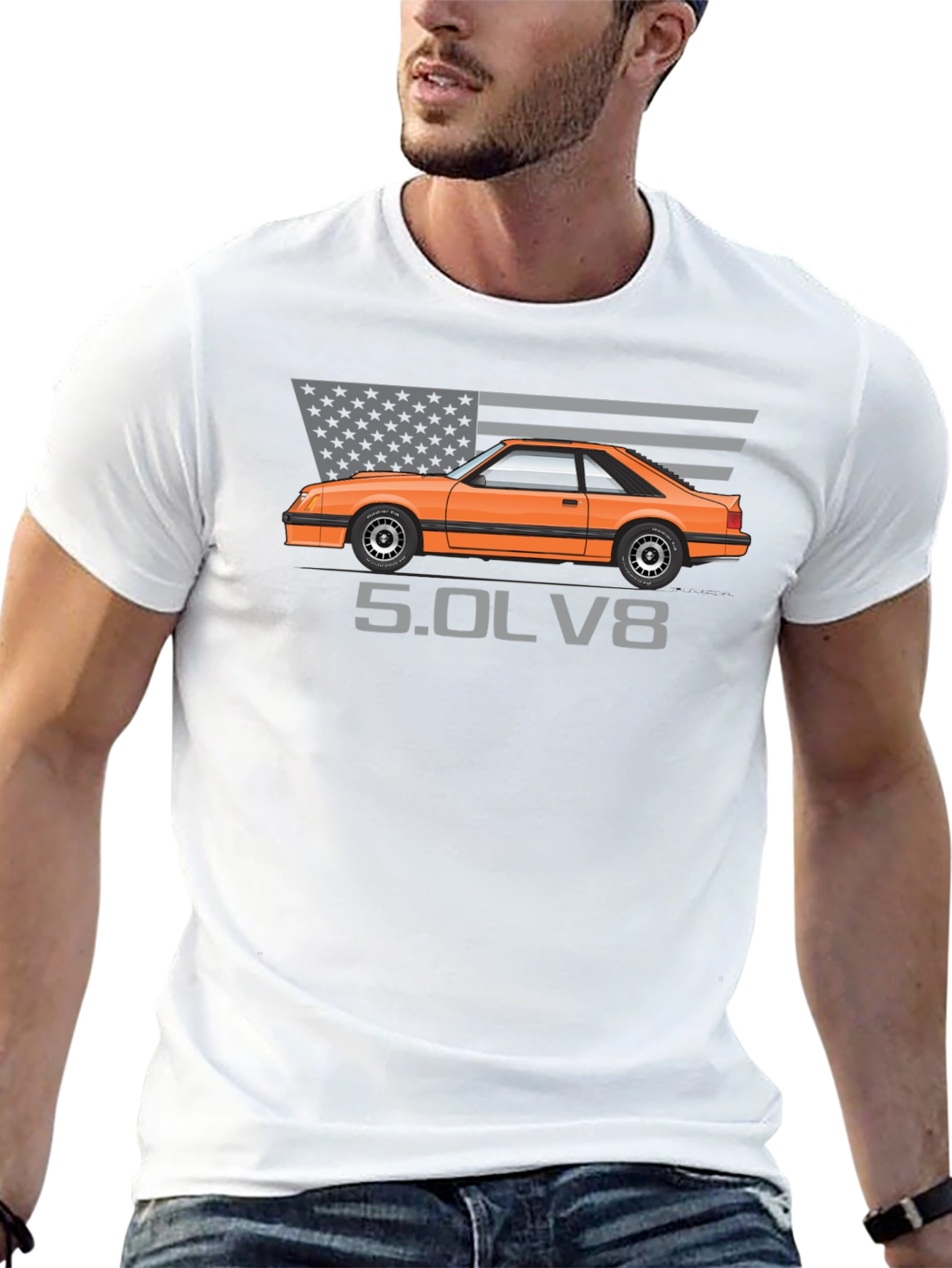5.0L V8 American Classic Car T-Shirt