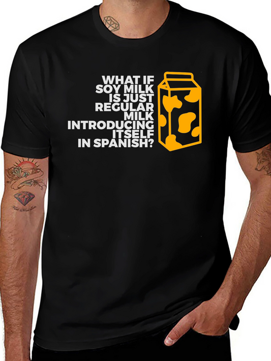 Soy Milk Spanish Joke Black T-Shirt