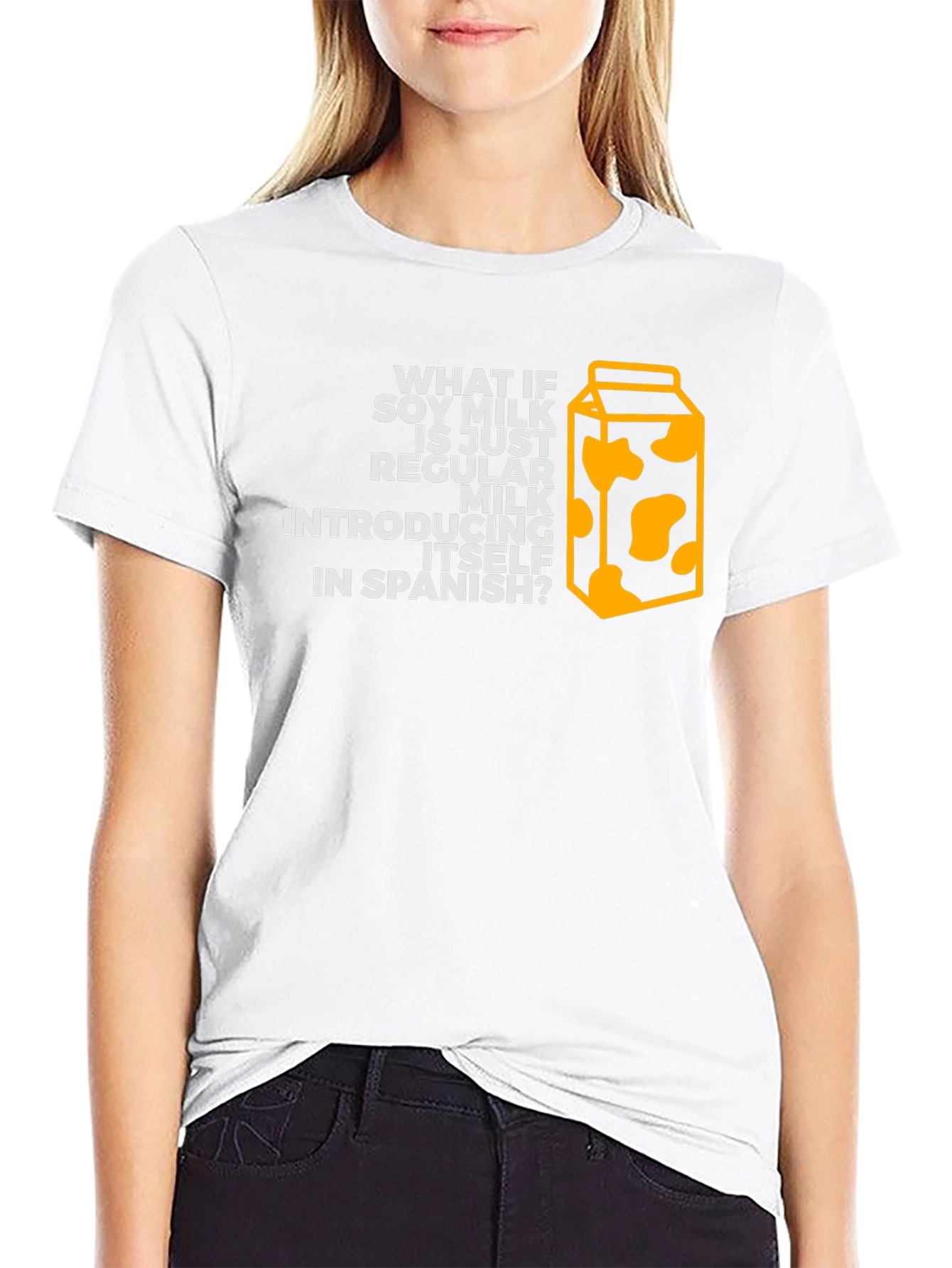 Soy Milk Spanish Joke Black T-Shirt