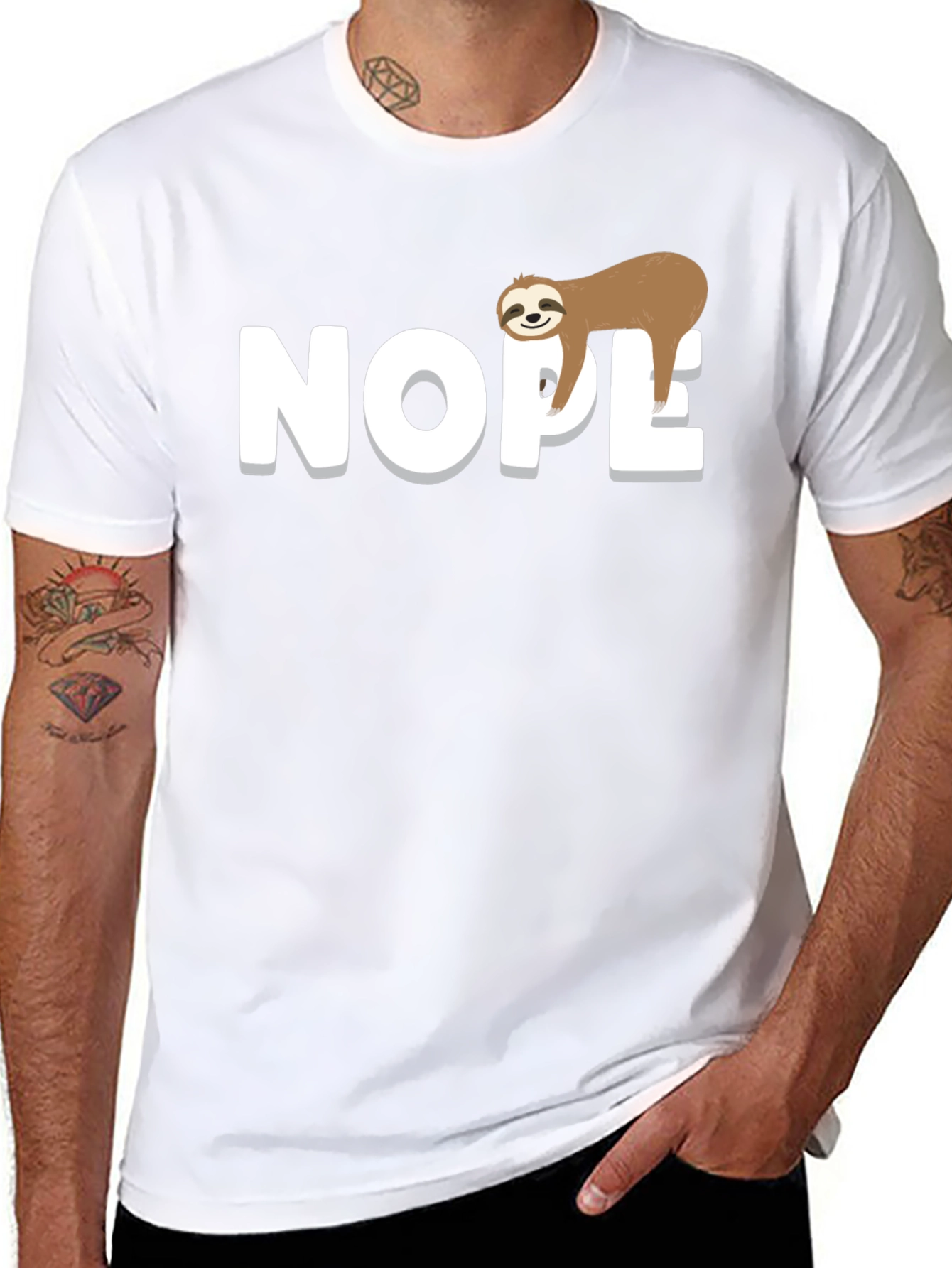 Nope Sloth Graphic Tee - Relaxed Fit