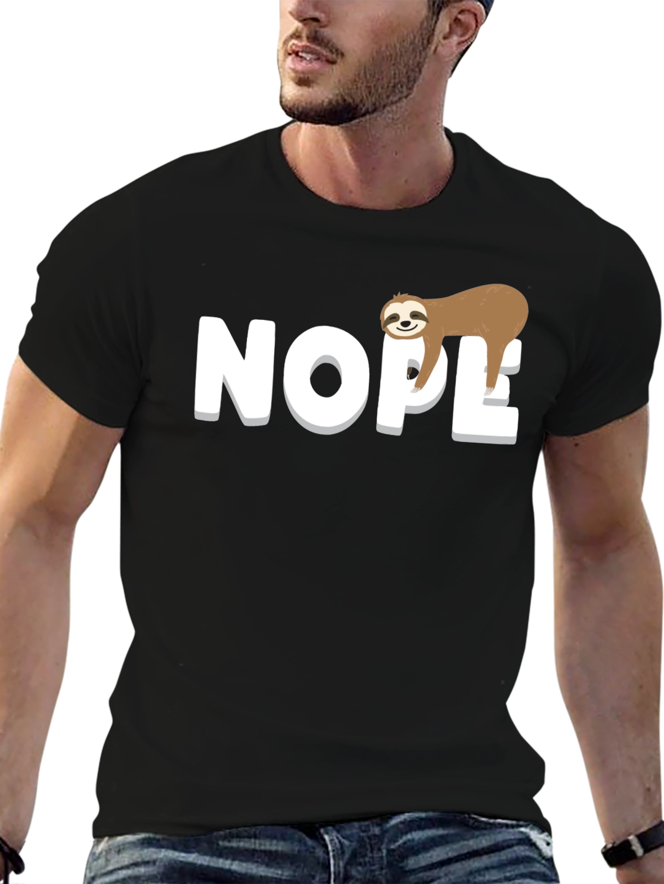 Nope Sloth Graphic Tee - Relaxed Fit