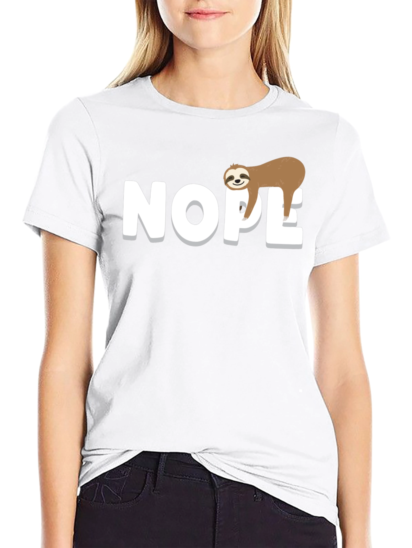 Nope Sloth Graphic Tee - Relaxed Fit