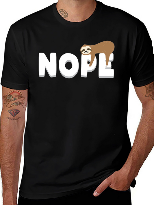Nope Sloth Graphic Tee - Relaxed Fit
