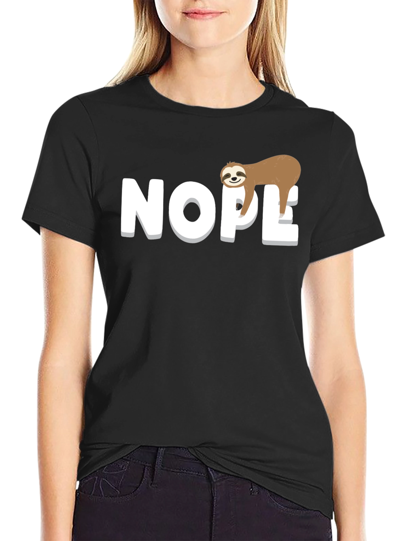 Nope Sloth Graphic Tee - Relaxed Fit