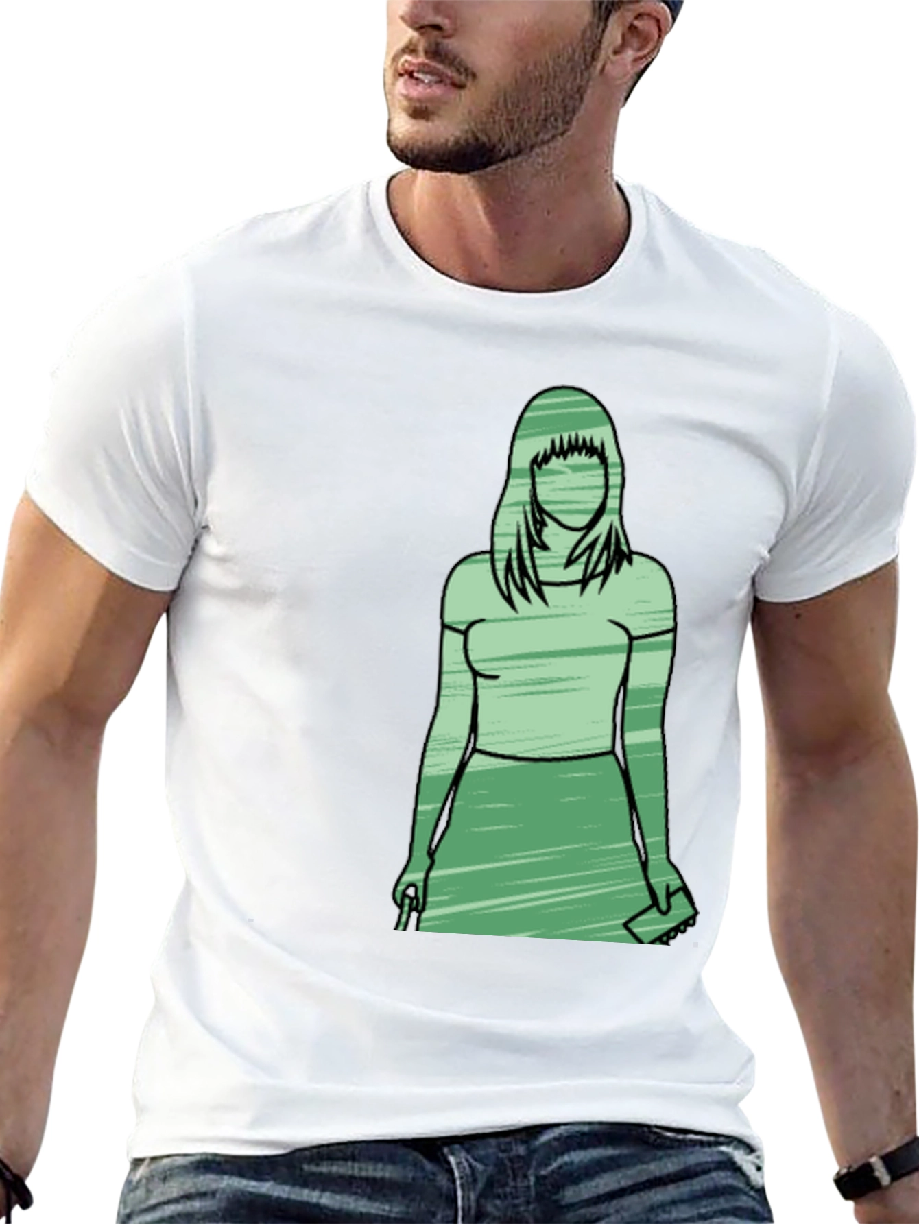 Silhouette Woman Graphic T-Shirt - Trendy Casual Wear
