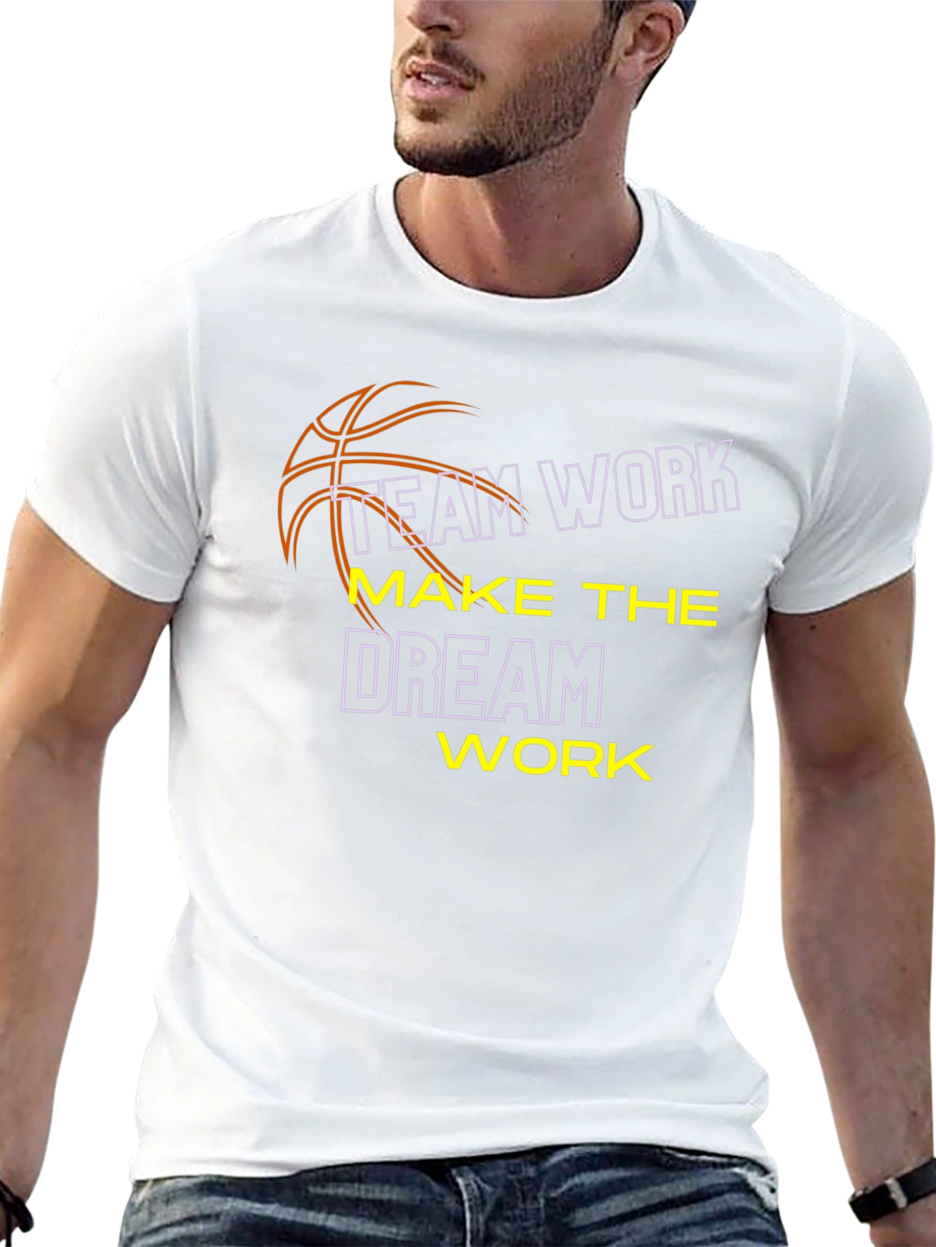 Teamwork Basketball Graphic T-Shirt - Black