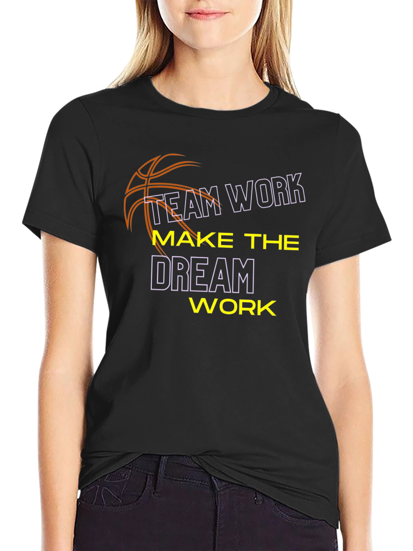 Teamwork Basketball Graphic T-Shirt - Black