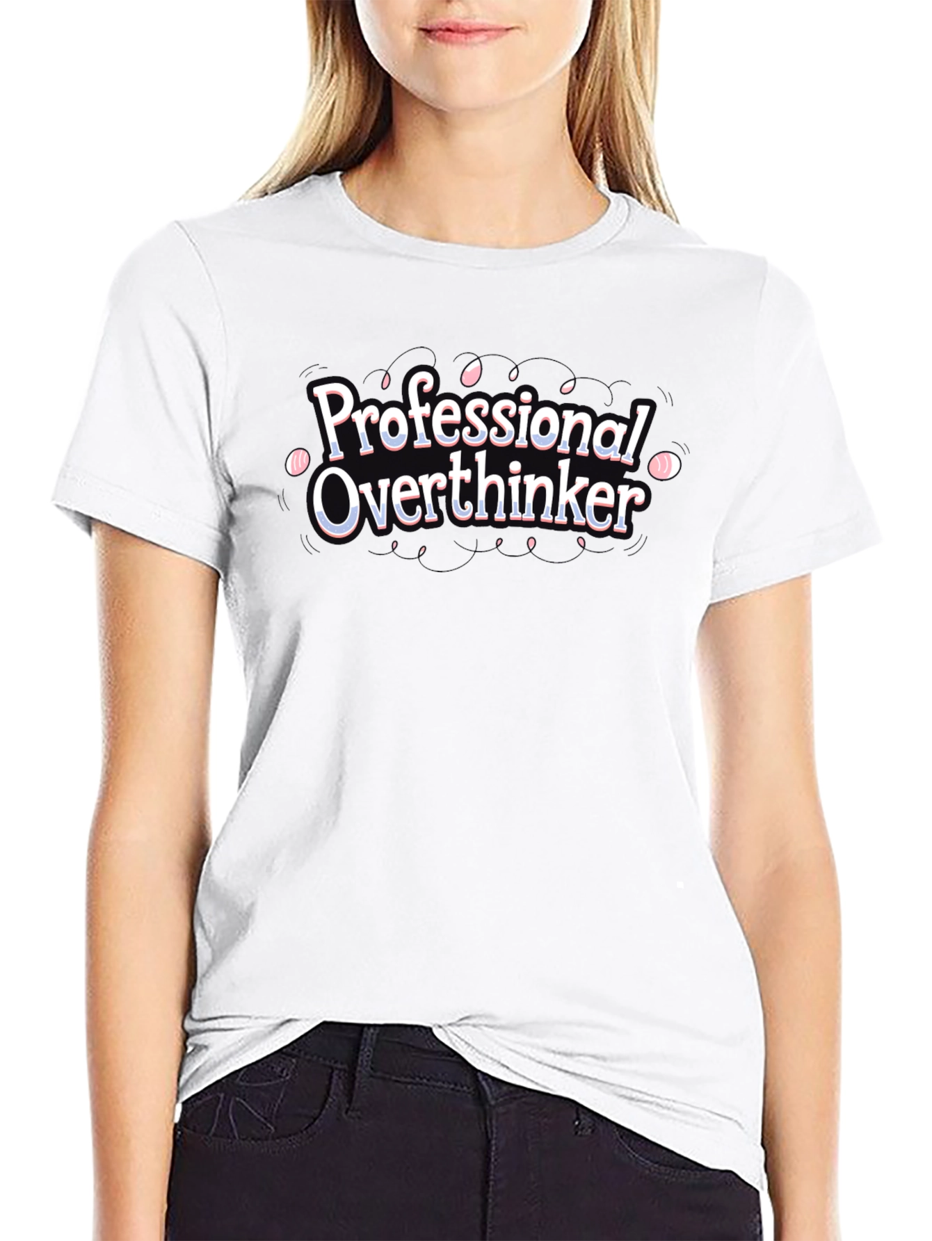 Professional Overthinker Black Graphic T-Shirt