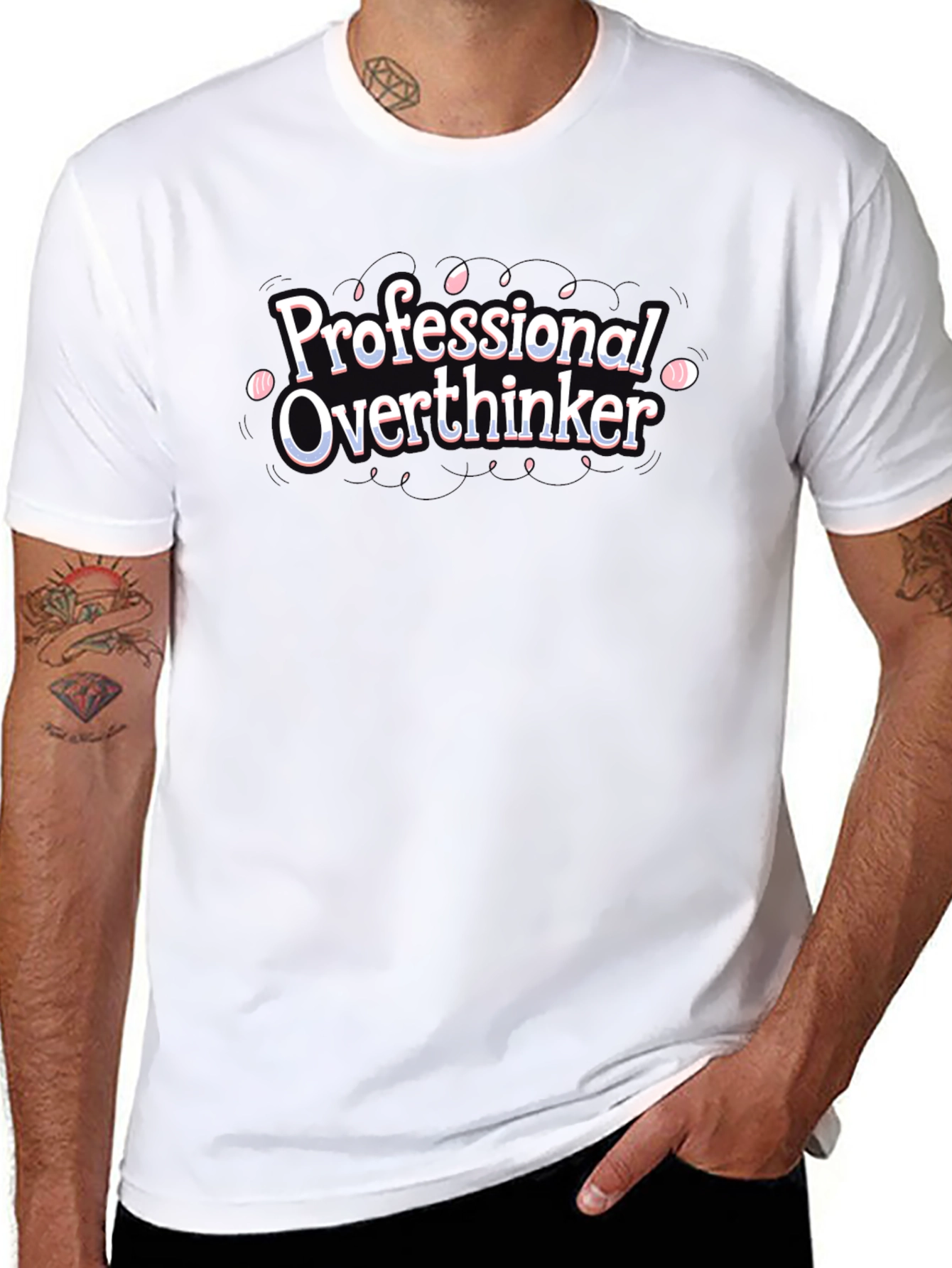Professional Overthinker Black Graphic T-Shirt