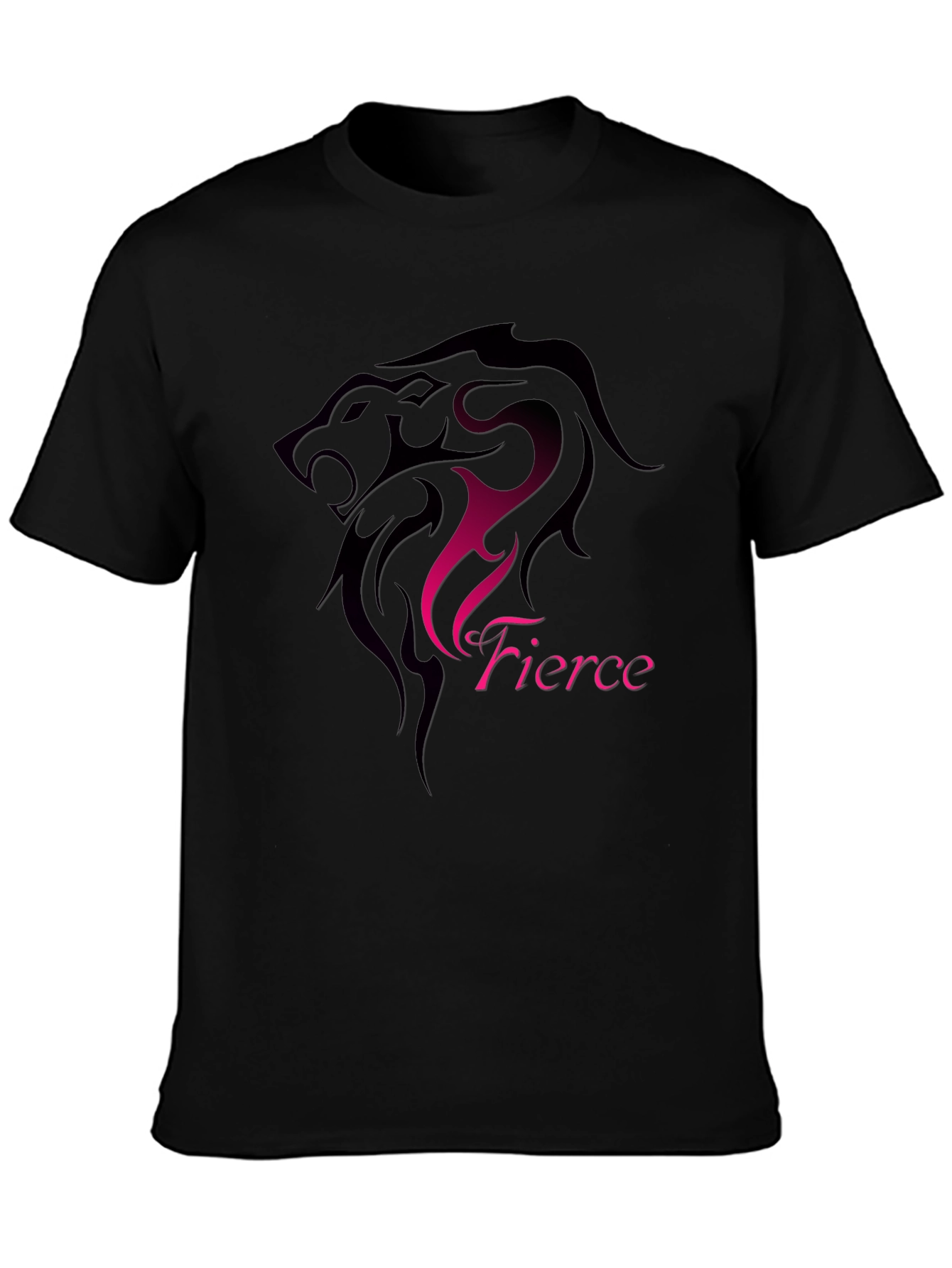 Fierce Lion Graphic Black T-Shirt