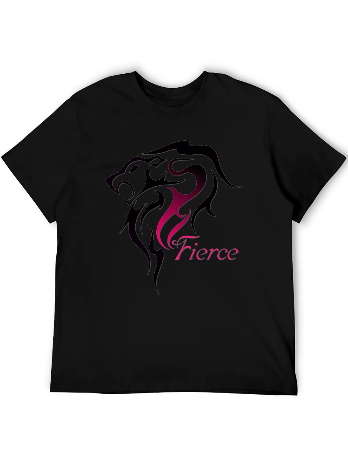 Fierce Lion Graphic Black T-Shirt