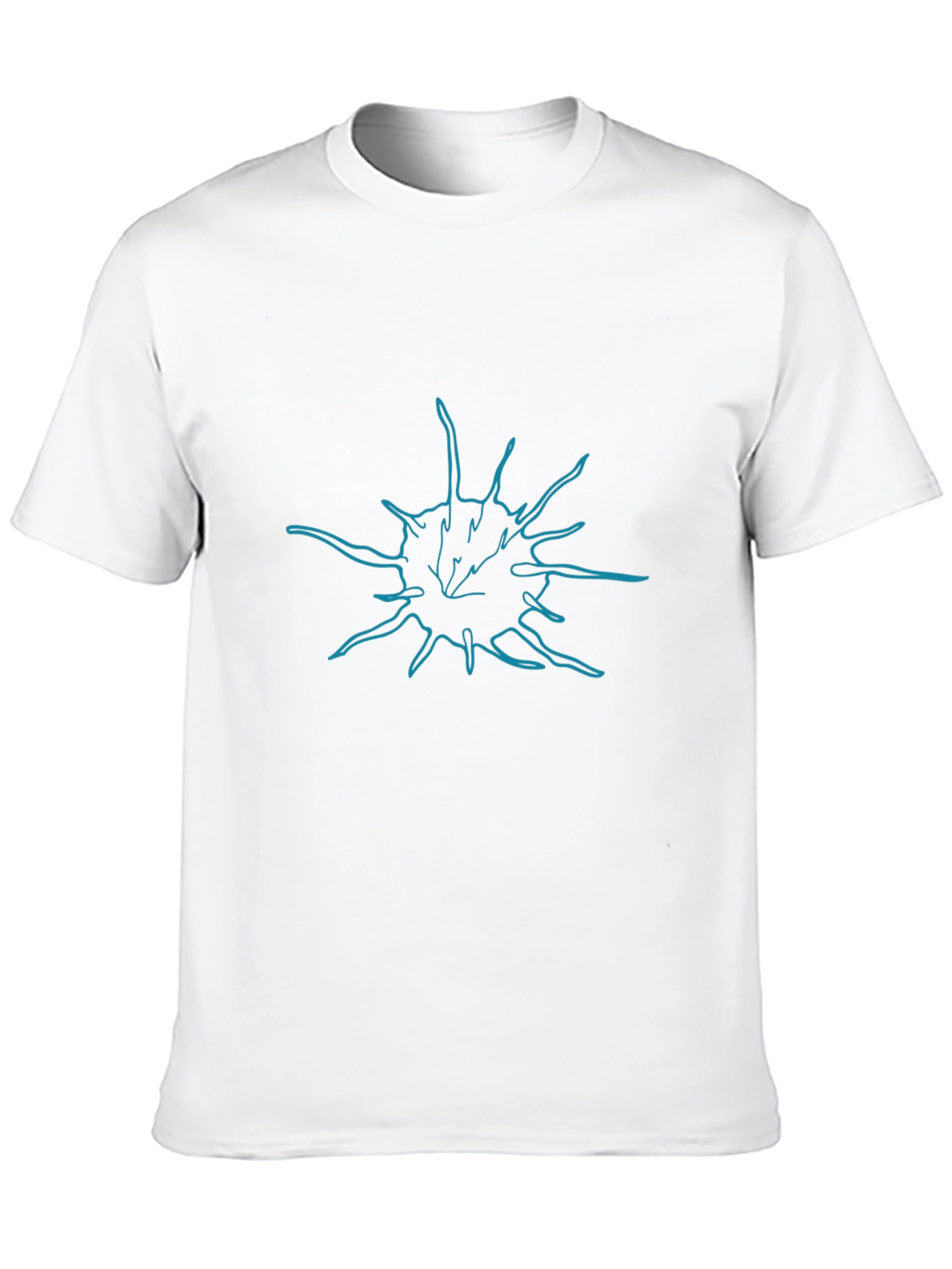 Abstract Burst Tee - Black Cotton Blend Casual Wear