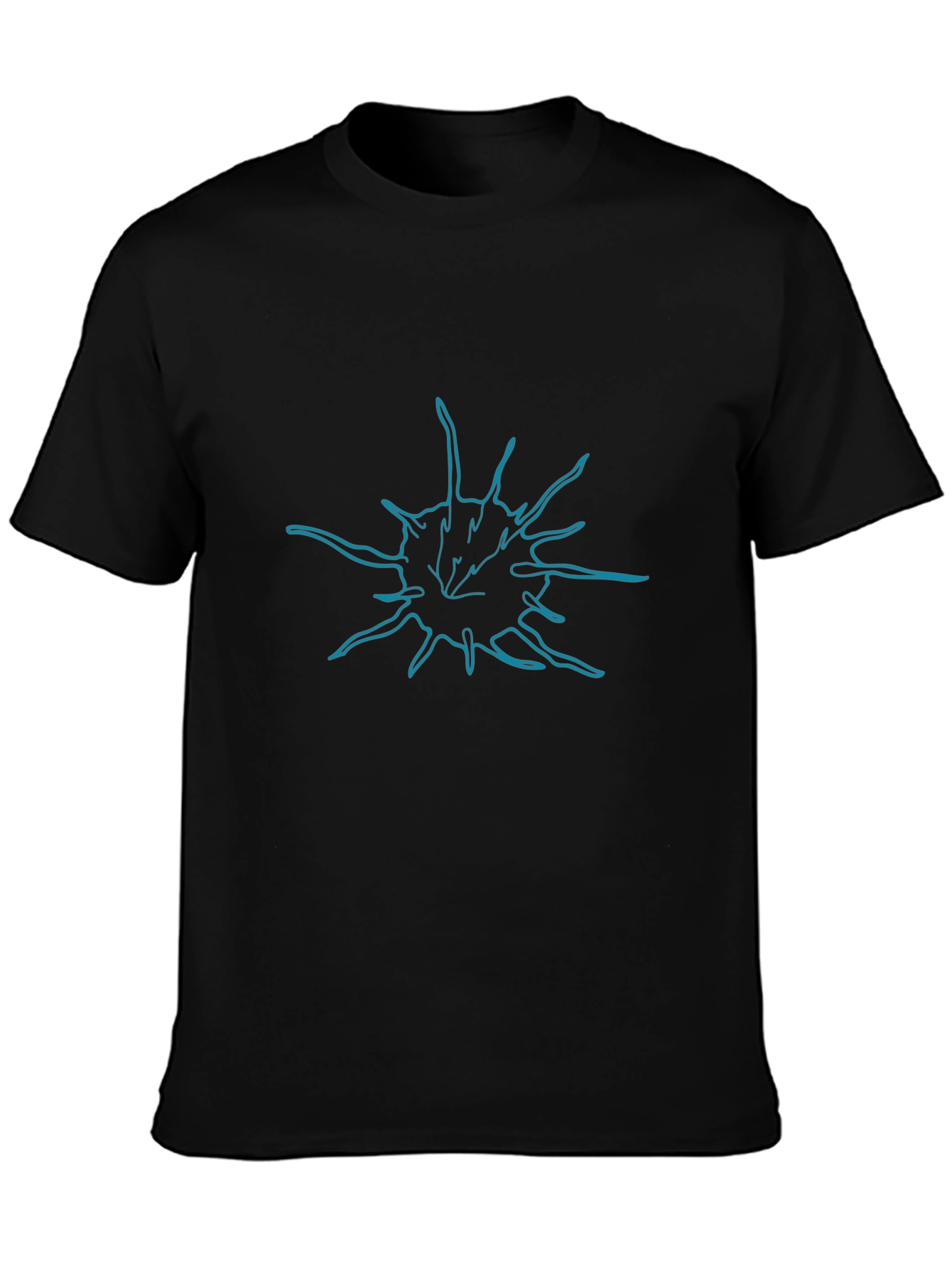 Abstract Burst Tee - Black Cotton Blend Casual Wear