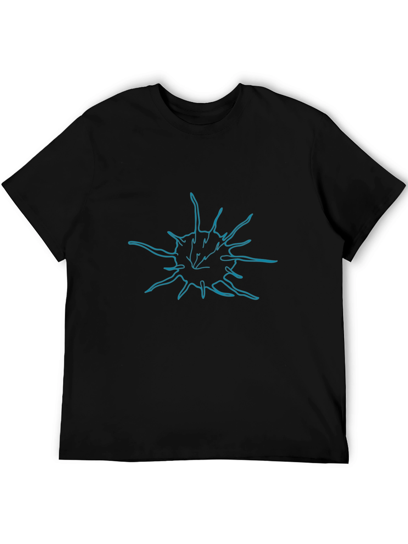 Abstract Burst Tee - Black Cotton Blend Casual Wear