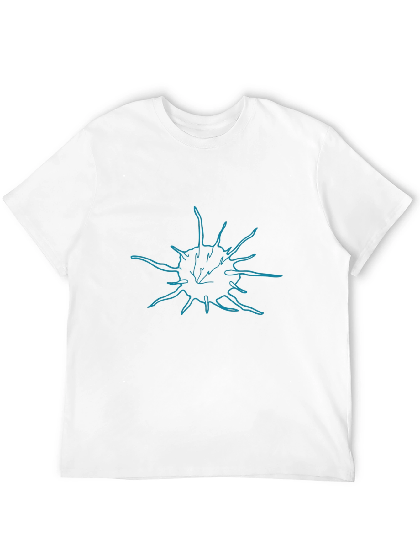 Abstract Burst Tee - Black Cotton Blend Casual Wear