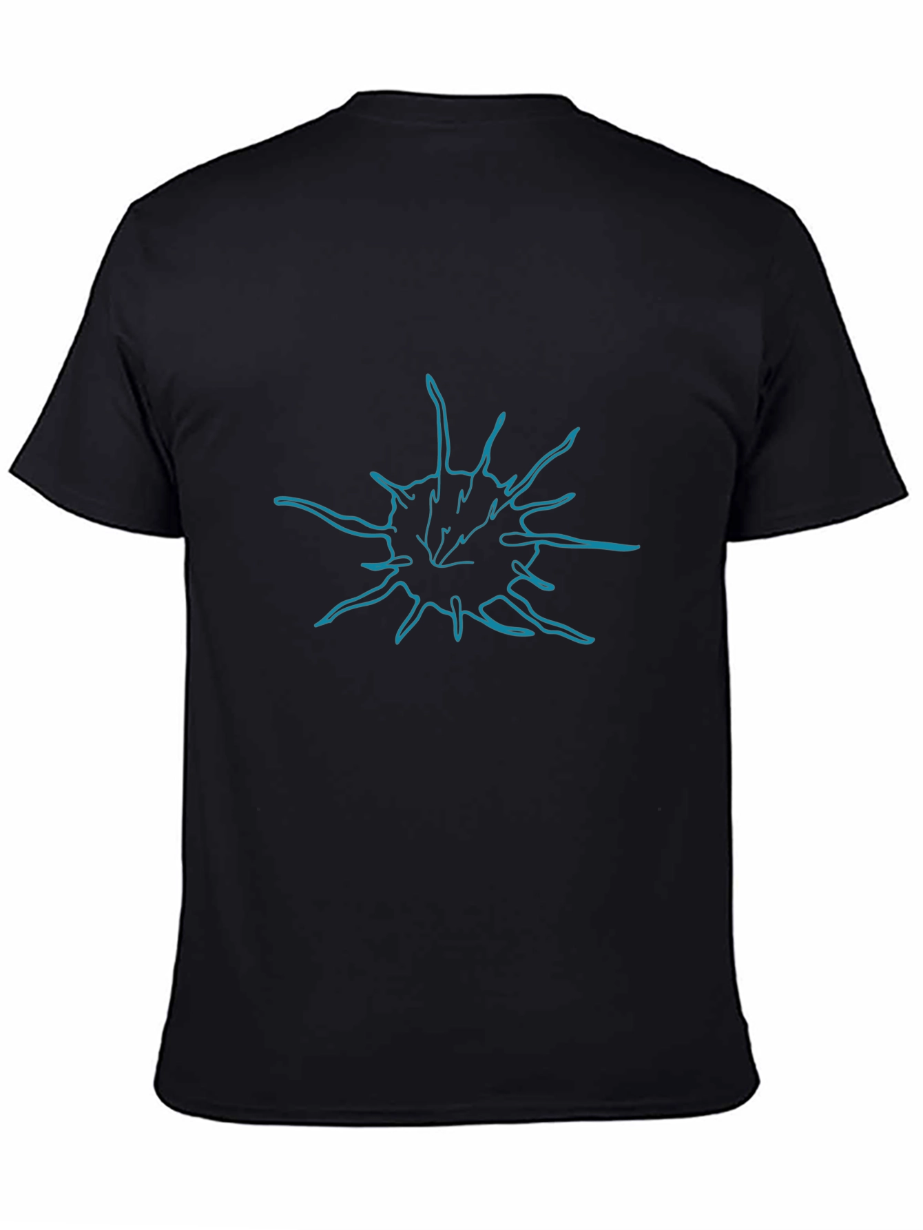 Abstract Burst Tee - Black Cotton Blend Casual Wear