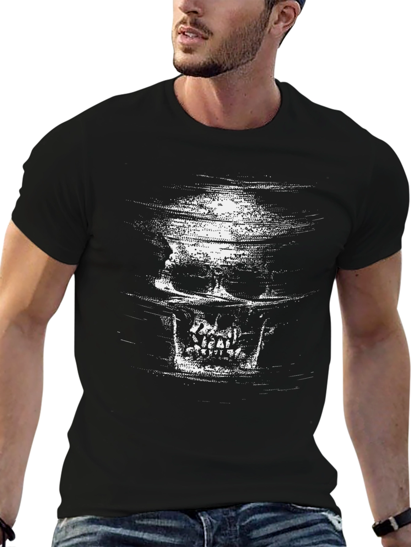 Skull Graphic Black T-Shirt - Edgy Style