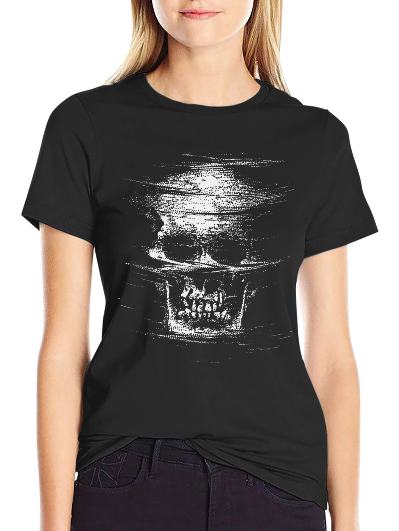 Skull Graphic Black T-Shirt - Edgy Style