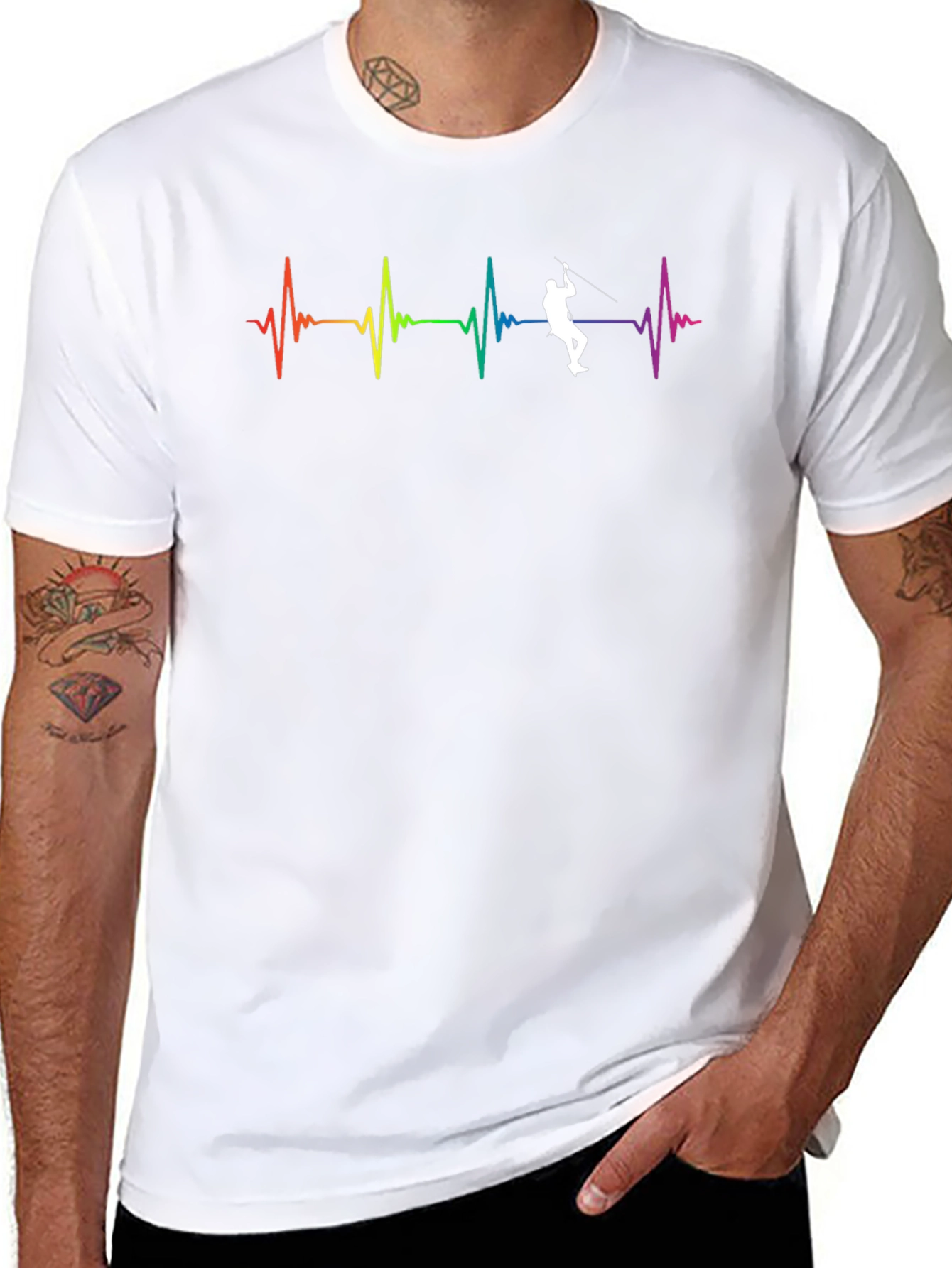 Rainbow Heartbeat Rock Climbing T-Shirt
