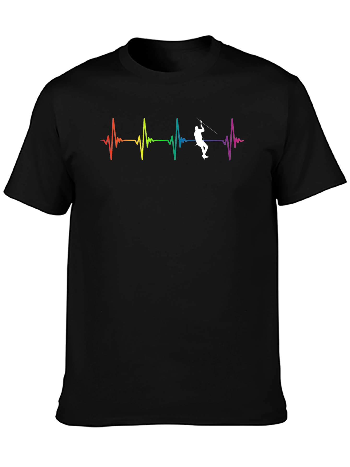 Rainbow Heartbeat Rock Climbing T-Shirt