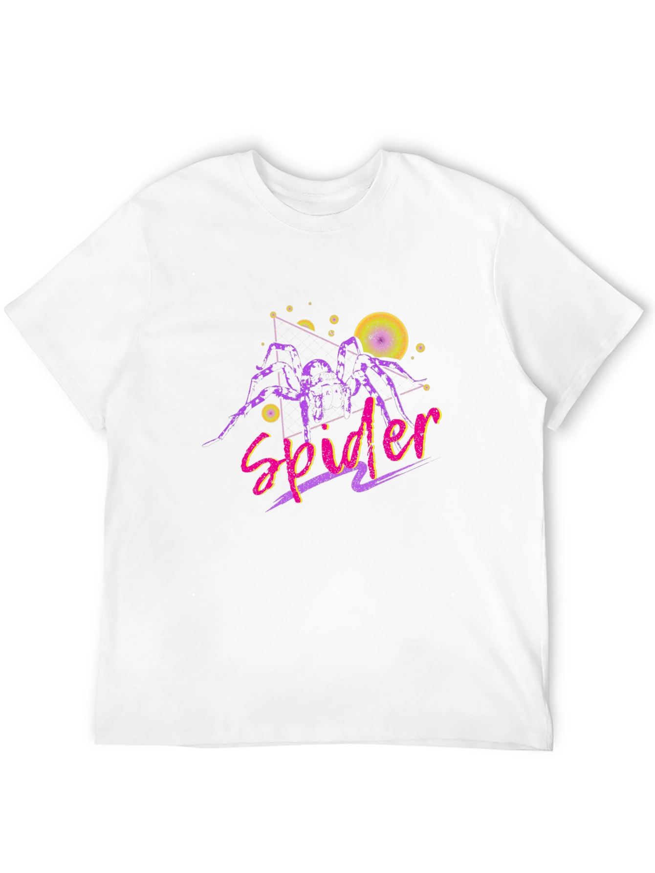 Retro Spider Graphic Tee - Mens Black Cotton T-Shirt
