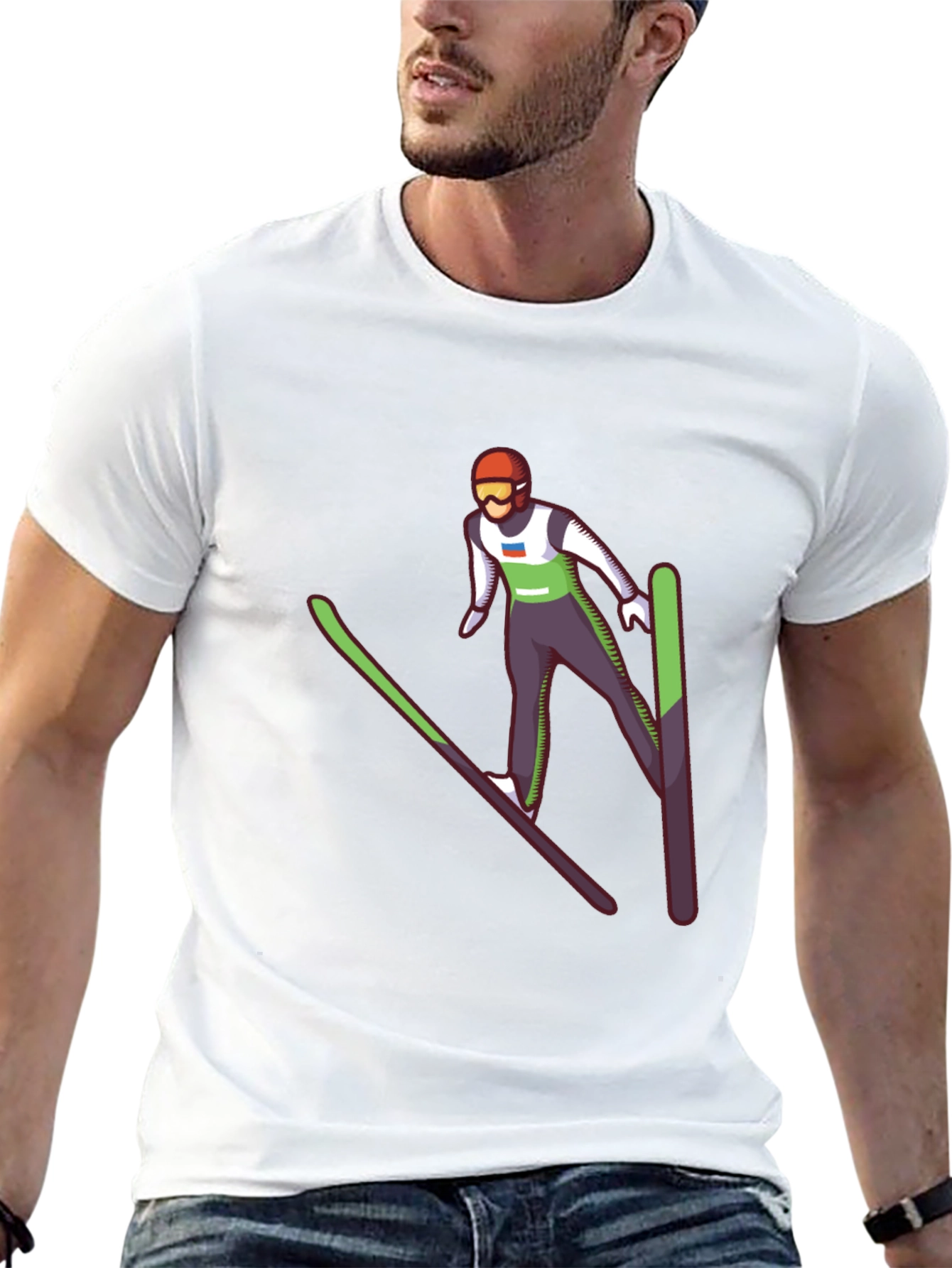 Ski Jumper Graphic Tee - Cool Black T-Shirt