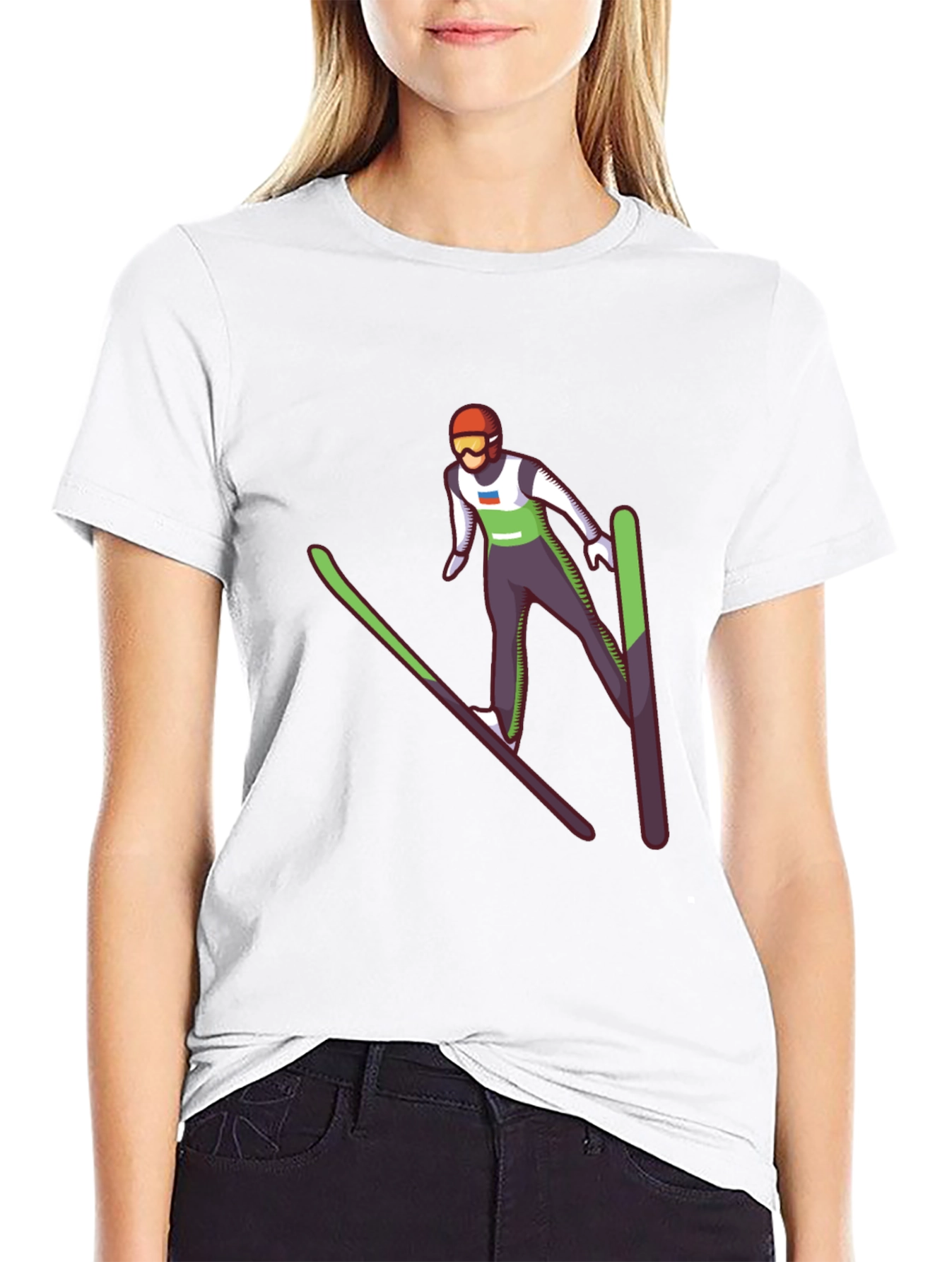 Ski Jumper Graphic Tee - Cool Black T-Shirt