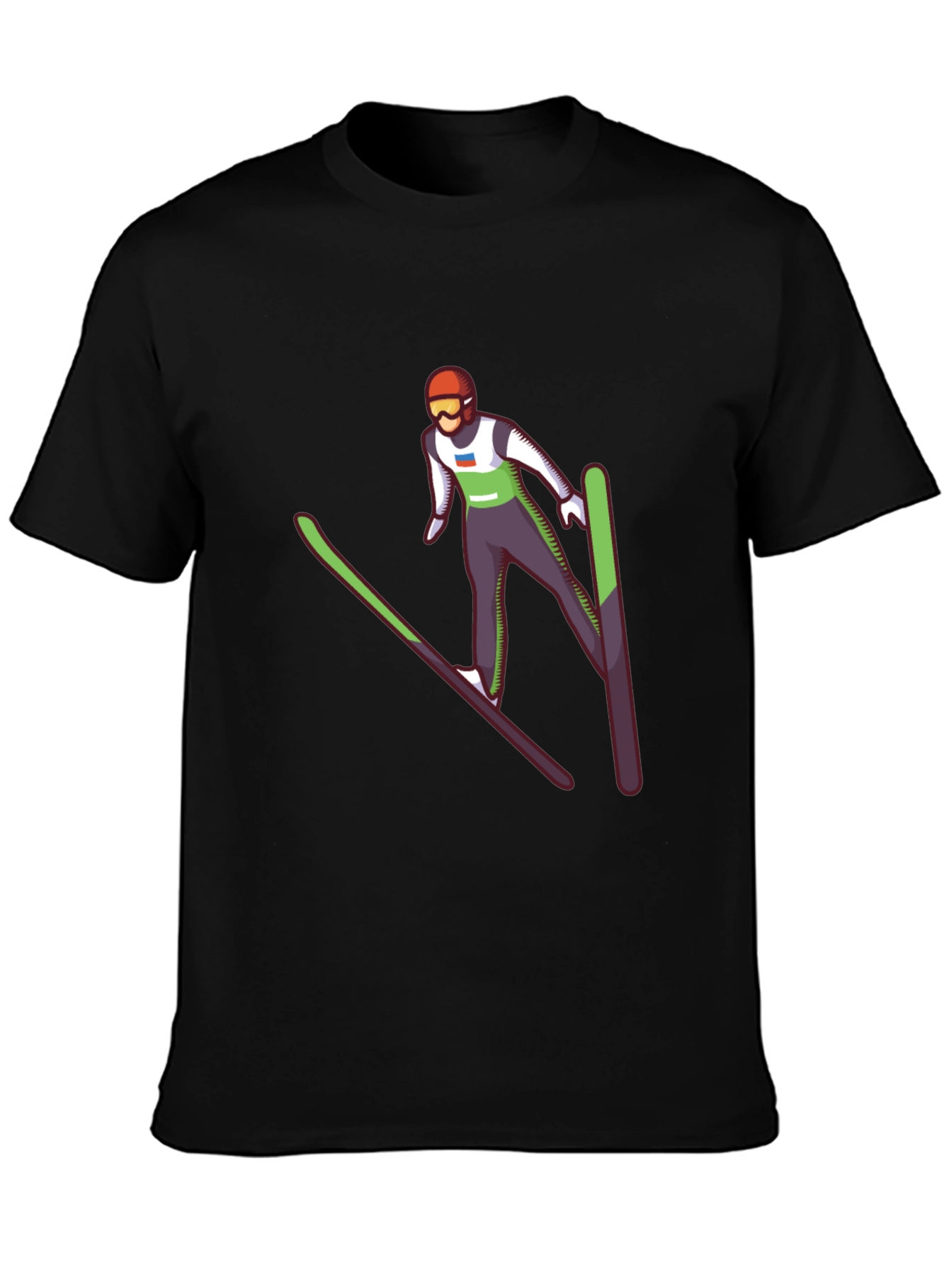 Ski Jumper Graphic Tee - Cool Black T-Shirt