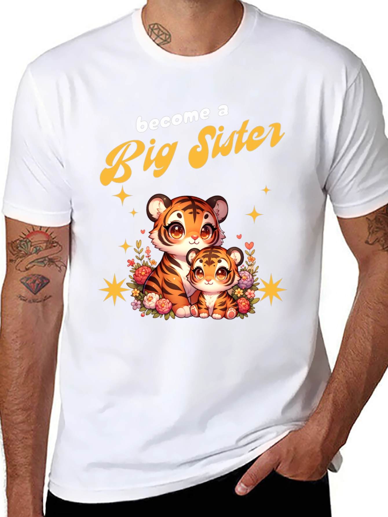 Big Sister Tiger Cub T-Shirt Cute Animal Tee