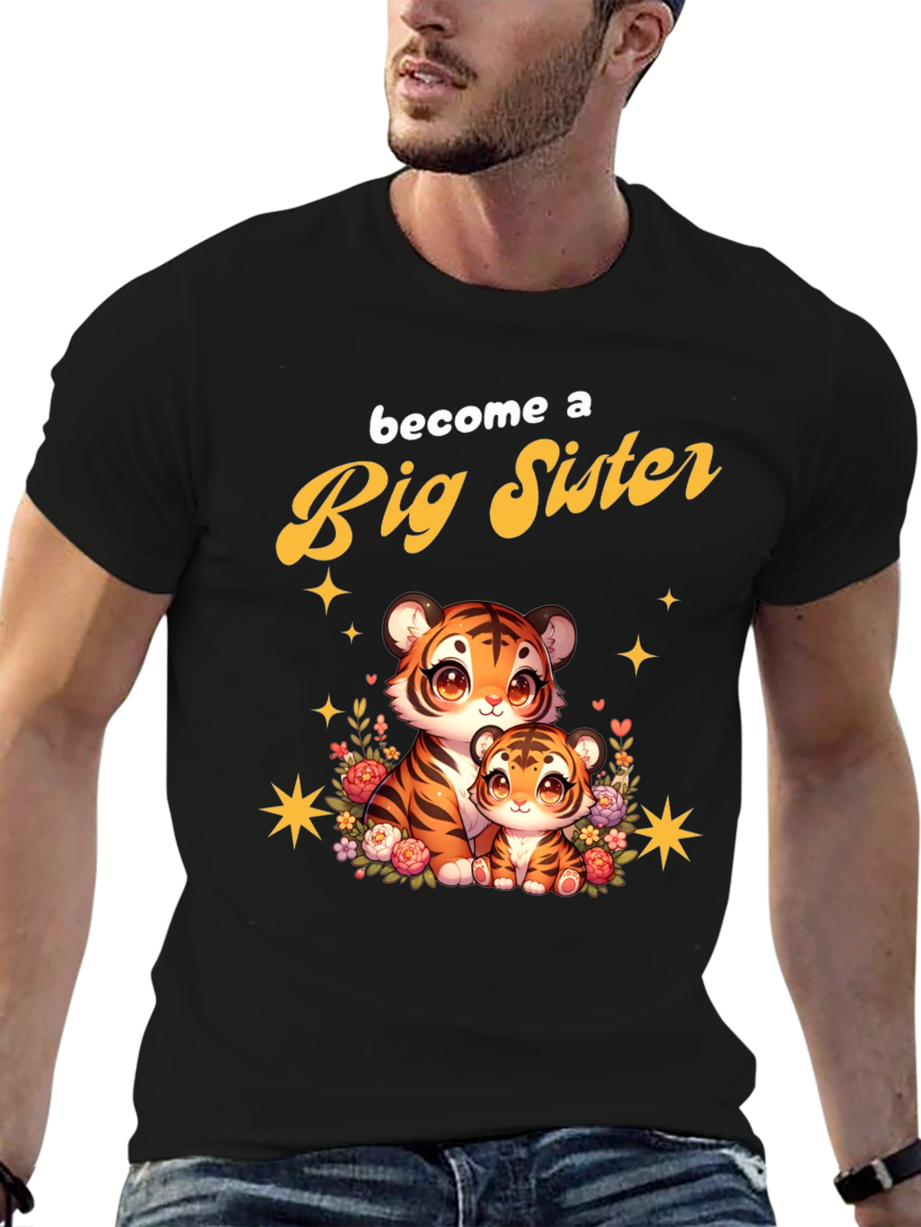 Big Sister Tiger Cub T-Shirt Cute Animal Tee