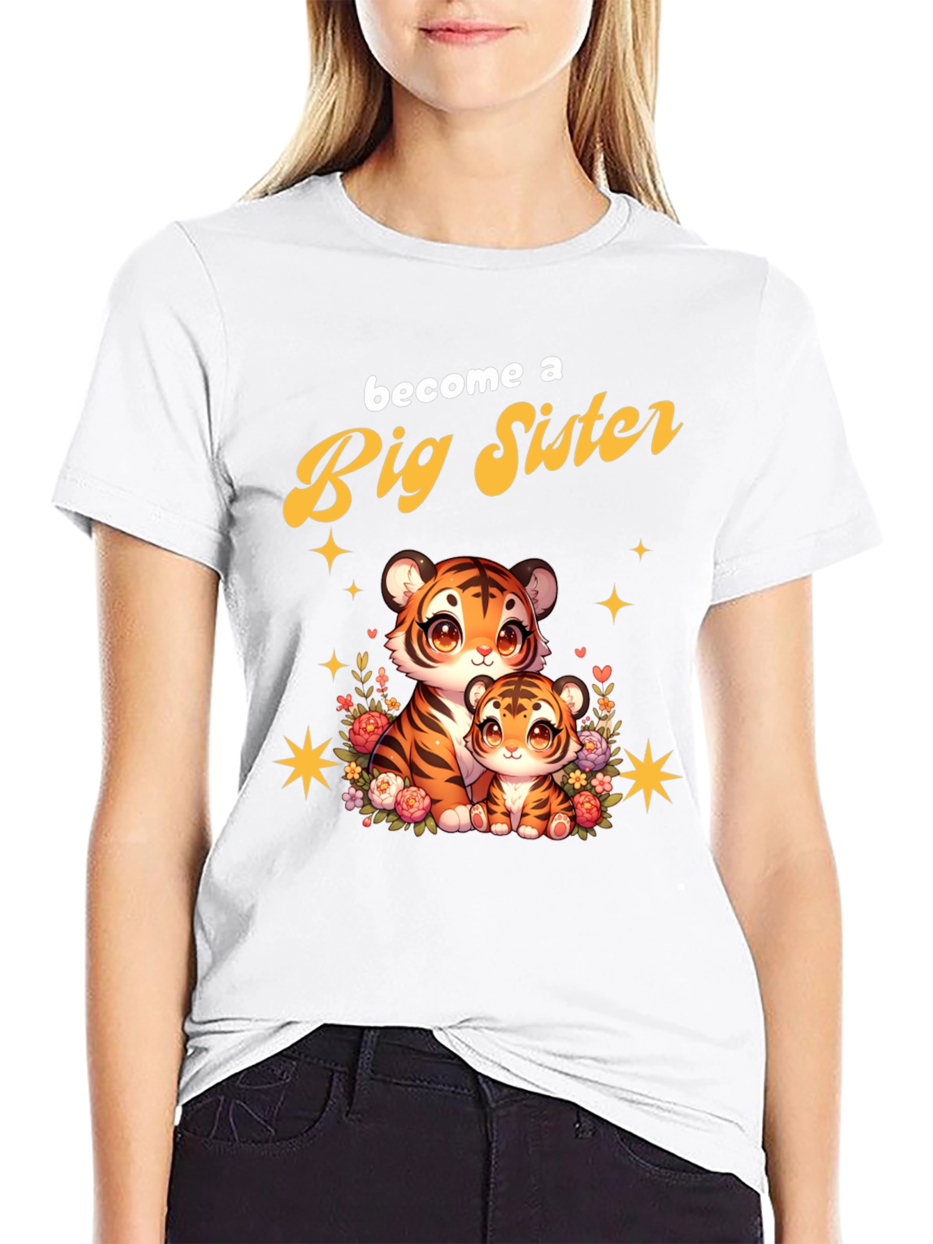 Big Sister Tiger Cub T-Shirt Cute Animal Tee