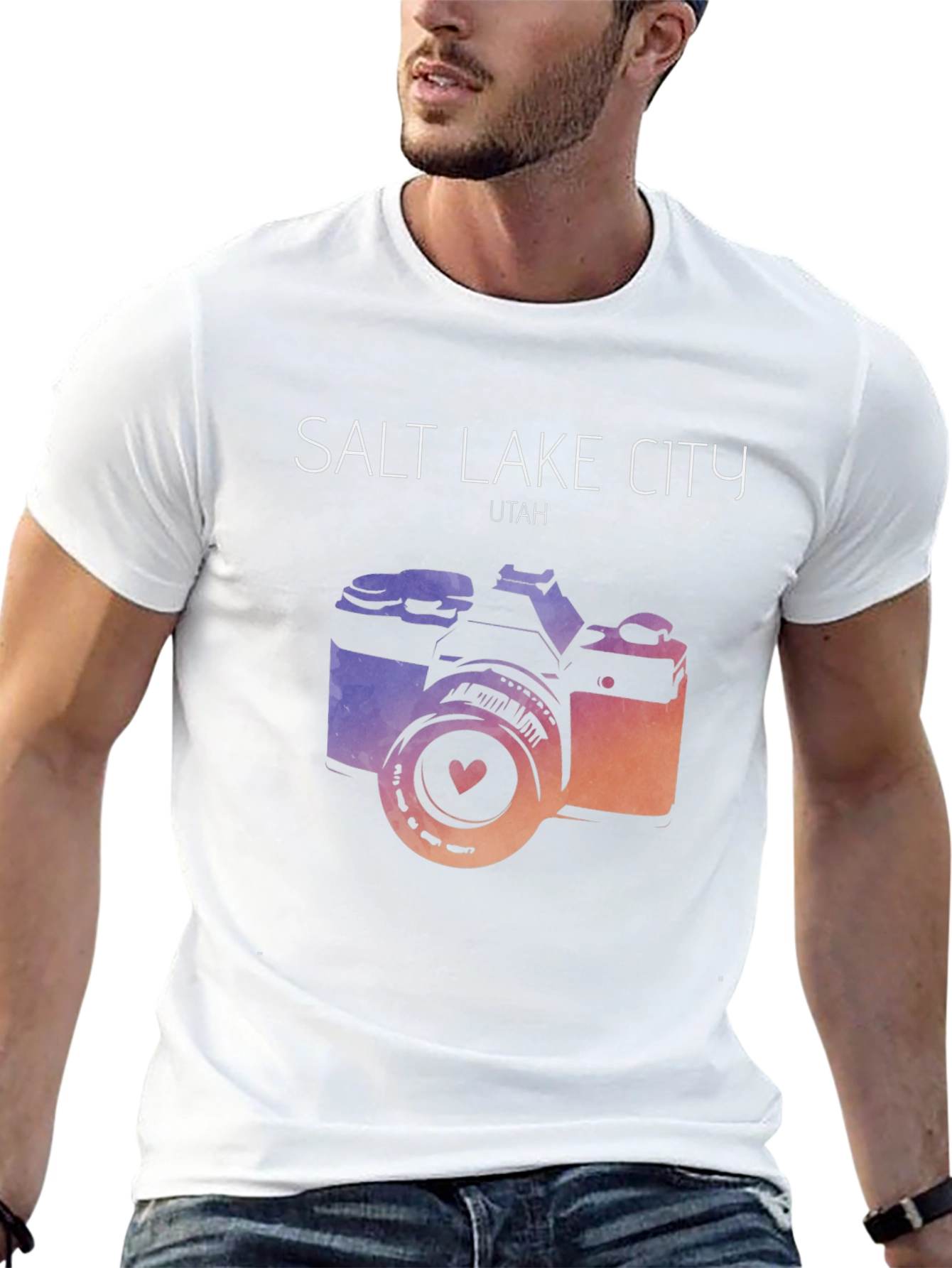 Salt Lake City T-Shirt with Camera Graphic