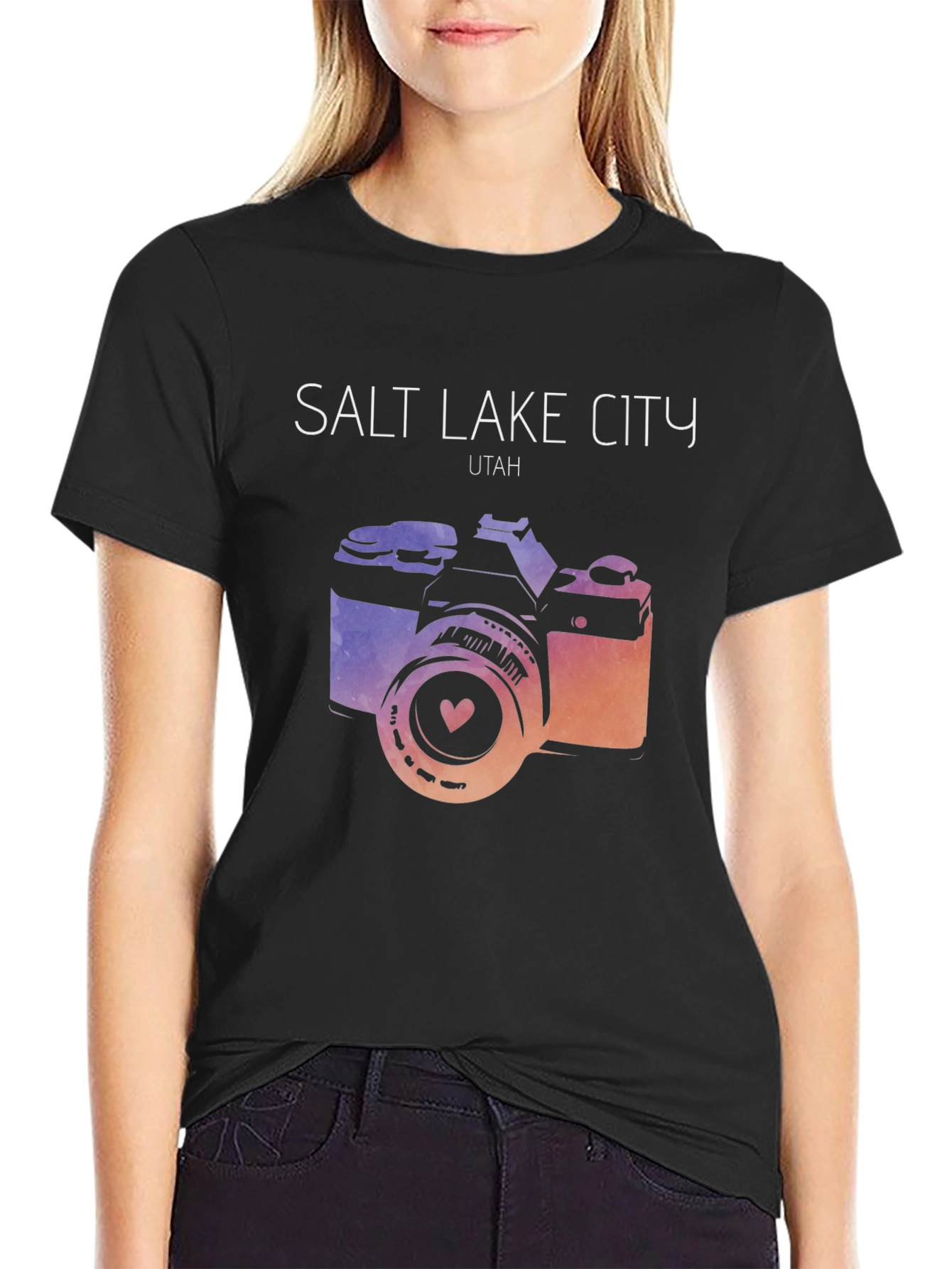 Salt Lake City T-Shirt with Camera Graphic