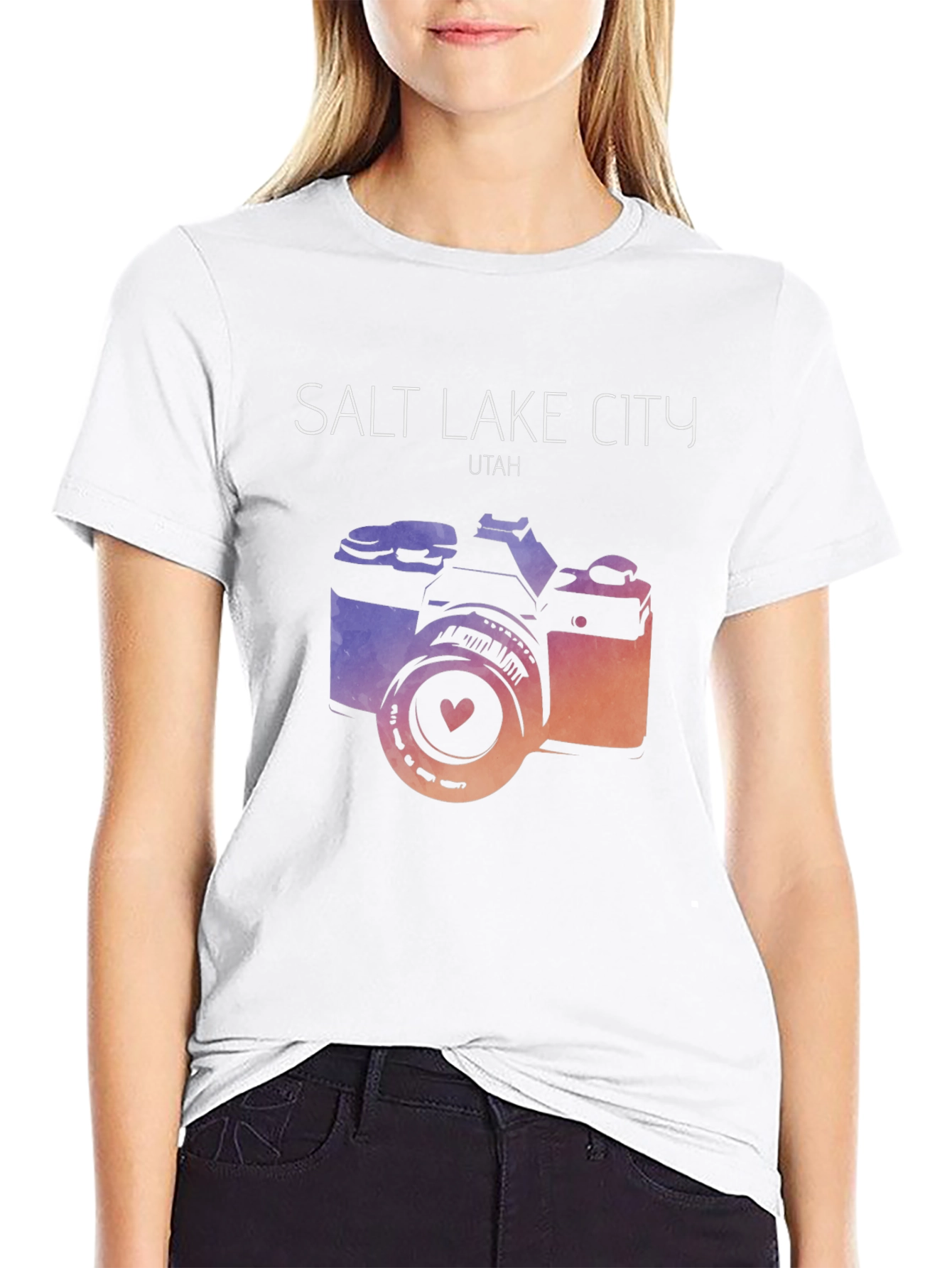 Salt Lake City T-Shirt with Camera Graphic