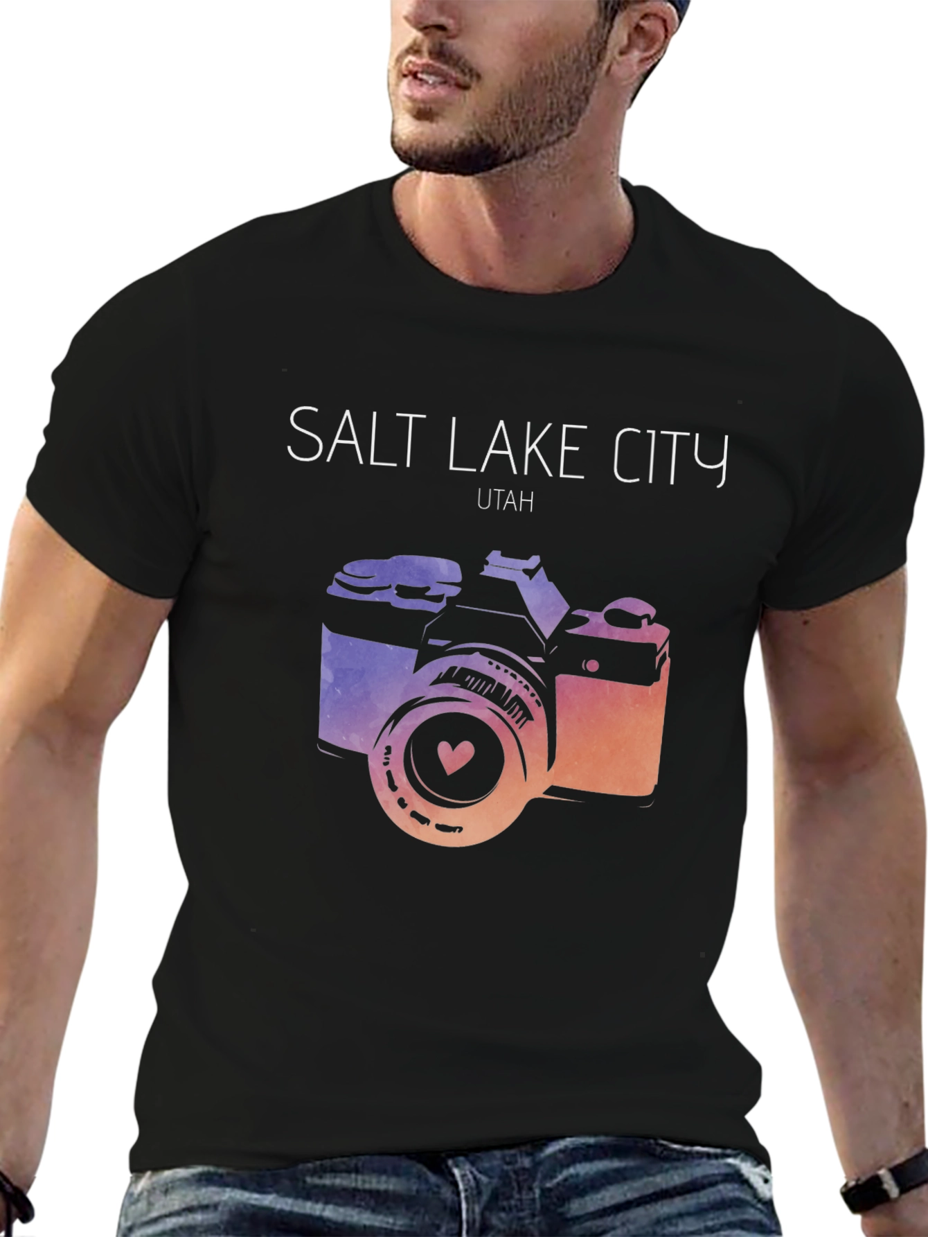 Salt Lake City T-Shirt with Camera Graphic