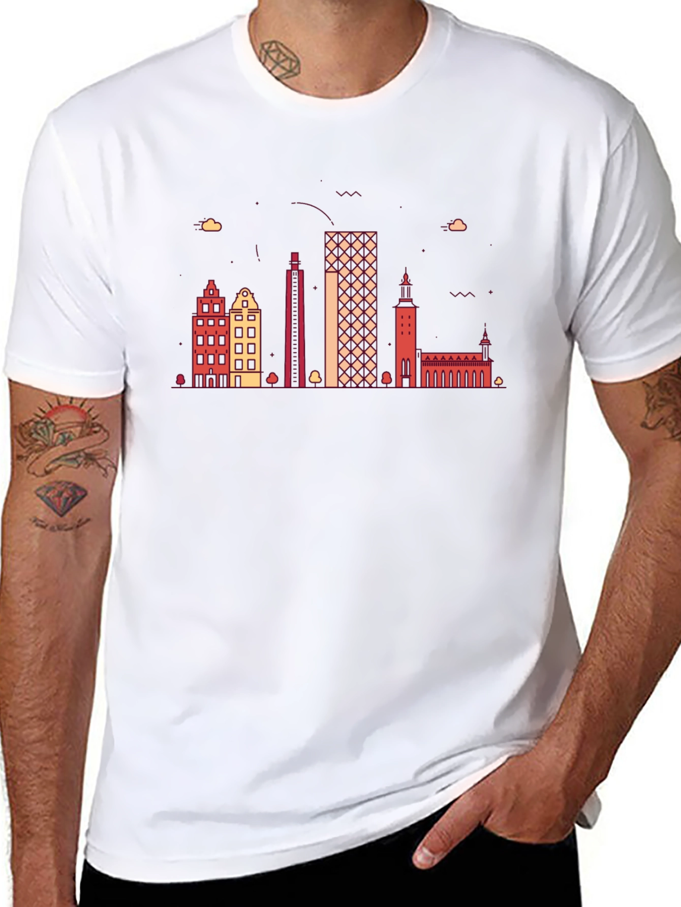 Retro Skyline Graphic Tee - Cityscape T-Shirt