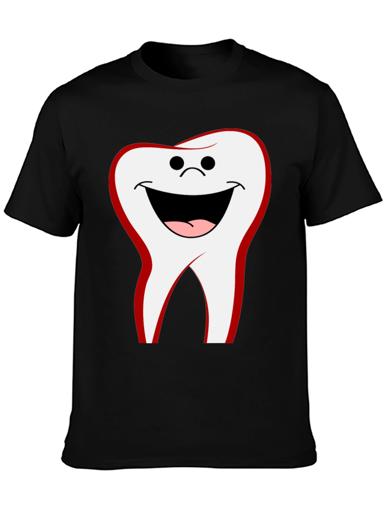 Funny Tooth Graphic Tee - Black Cotton Comfort