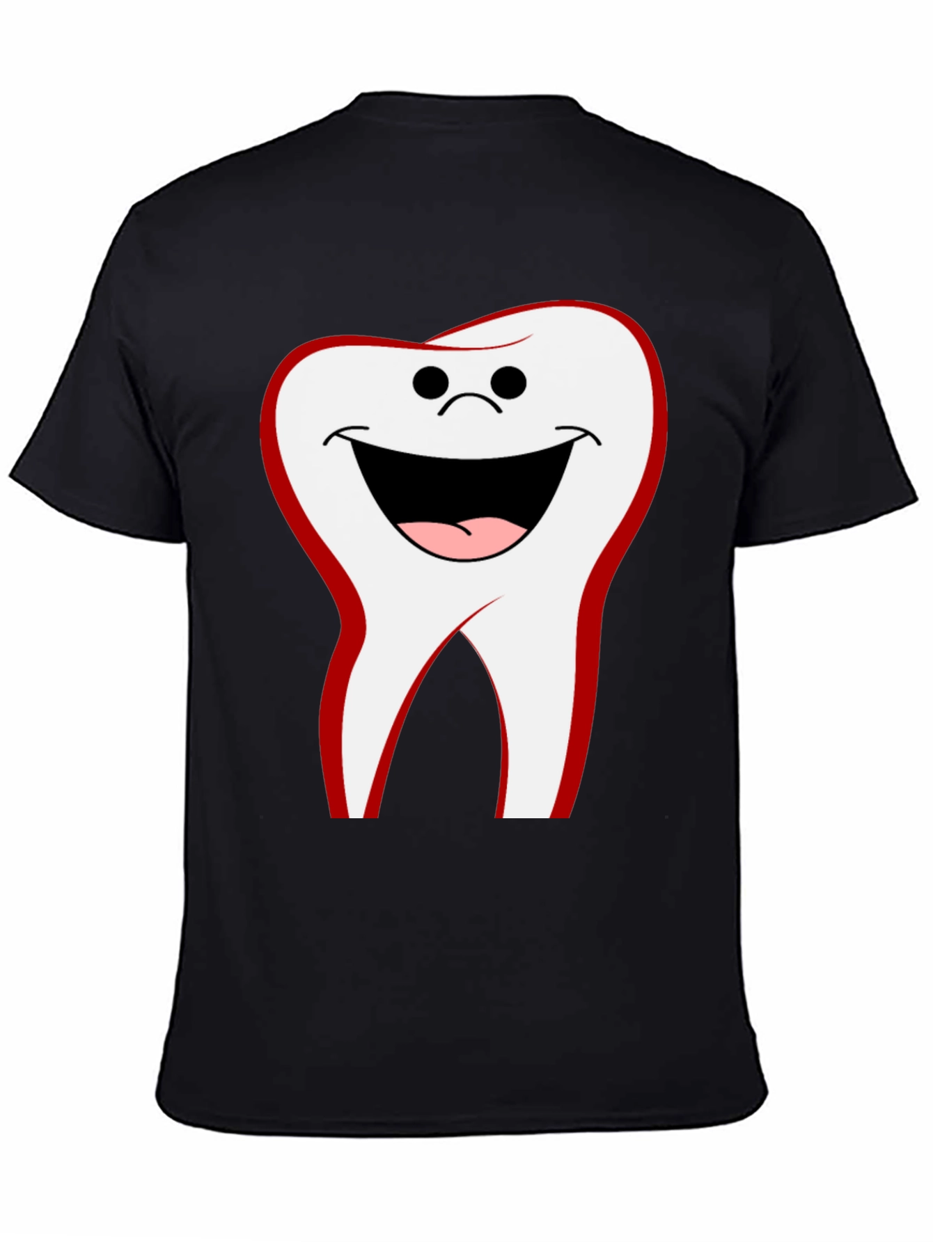 Funny Tooth Graphic Tee - Black Cotton Comfort