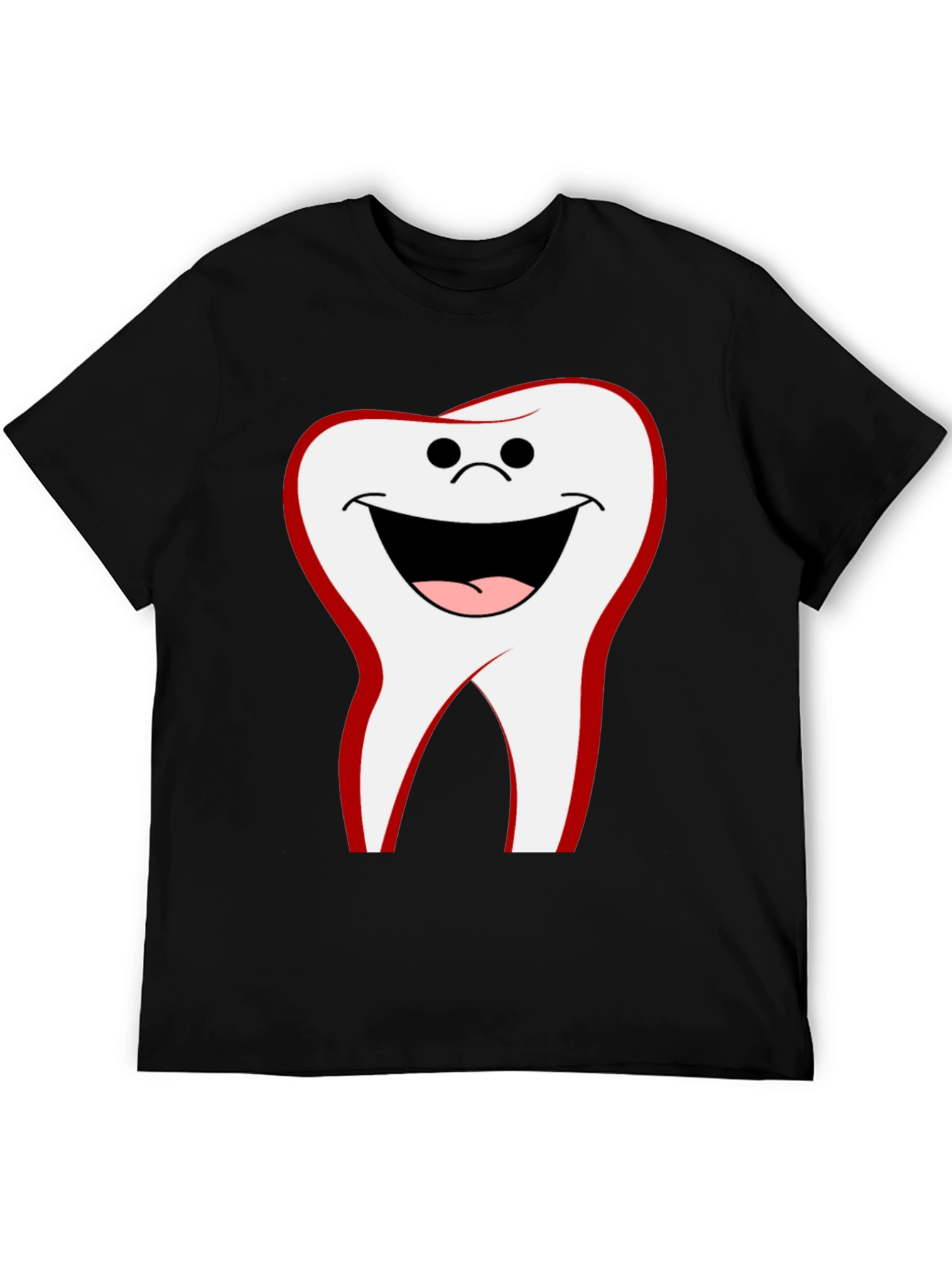 Funny Tooth Graphic Tee - Black Cotton Comfort