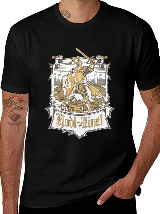 HODL the Line! Bitcoin Knight Graphic Tee