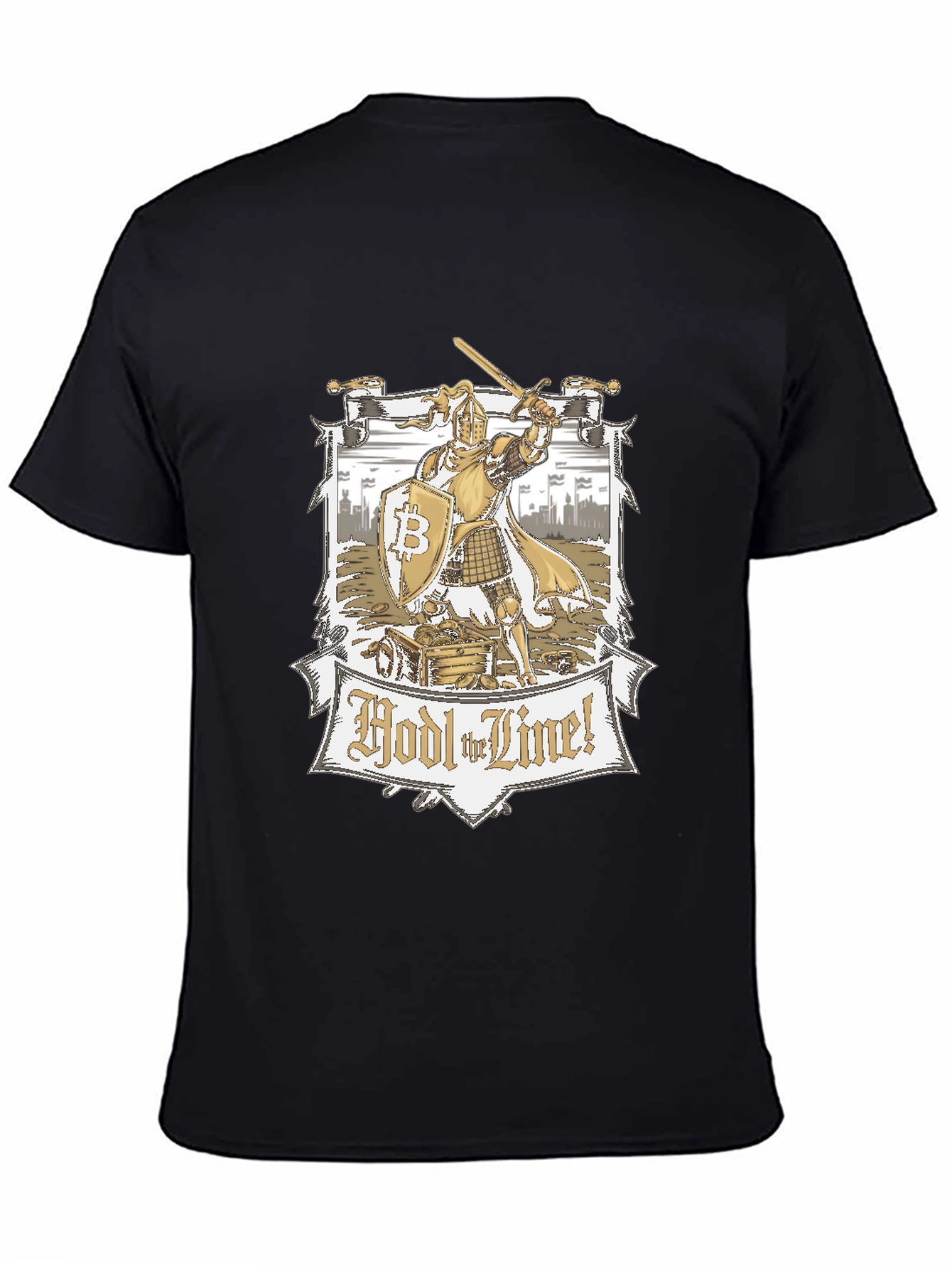 HODL the Line! Bitcoin Knight Graphic Tee