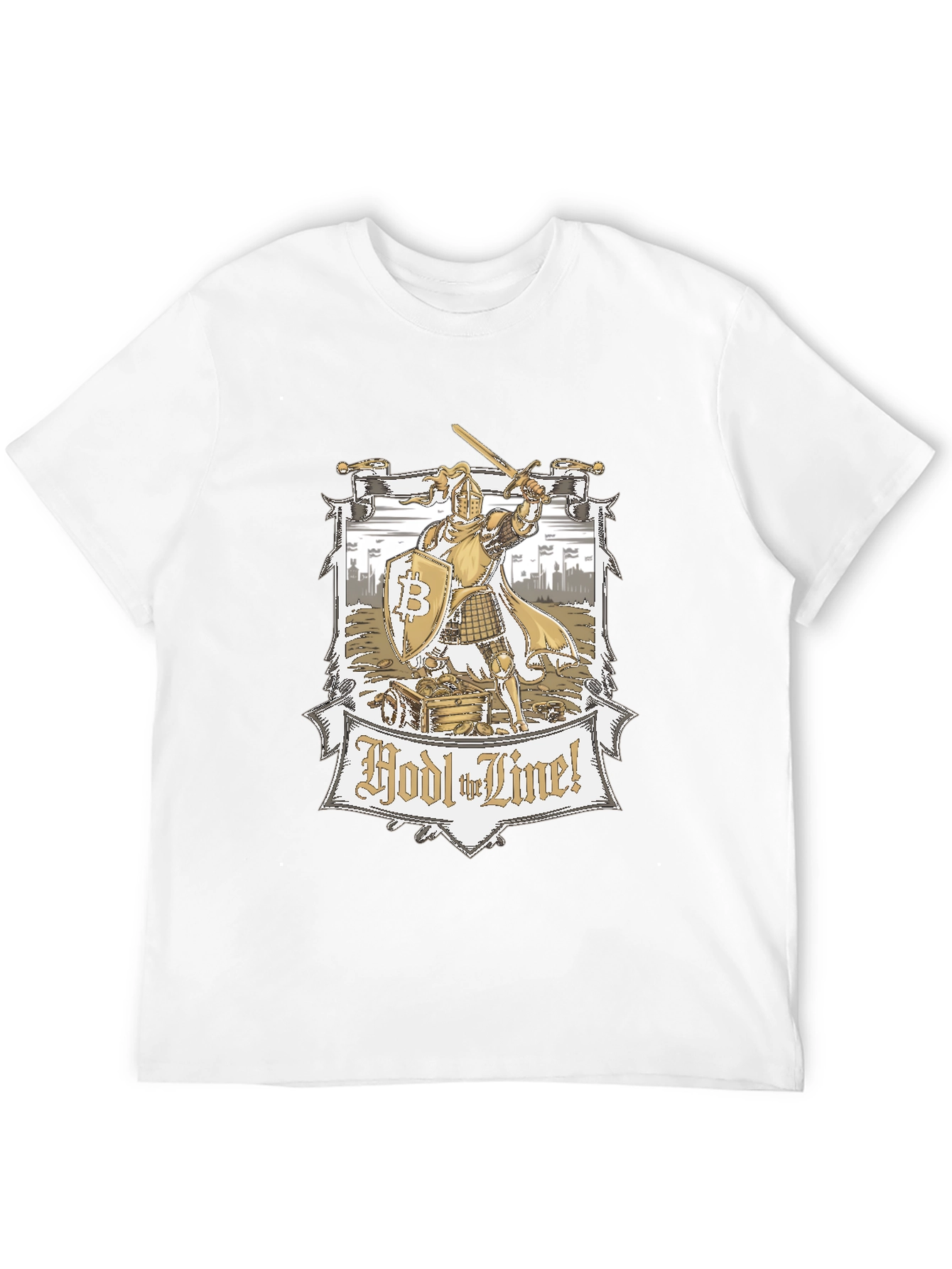 HODL the Line! Bitcoin Knight Graphic Tee