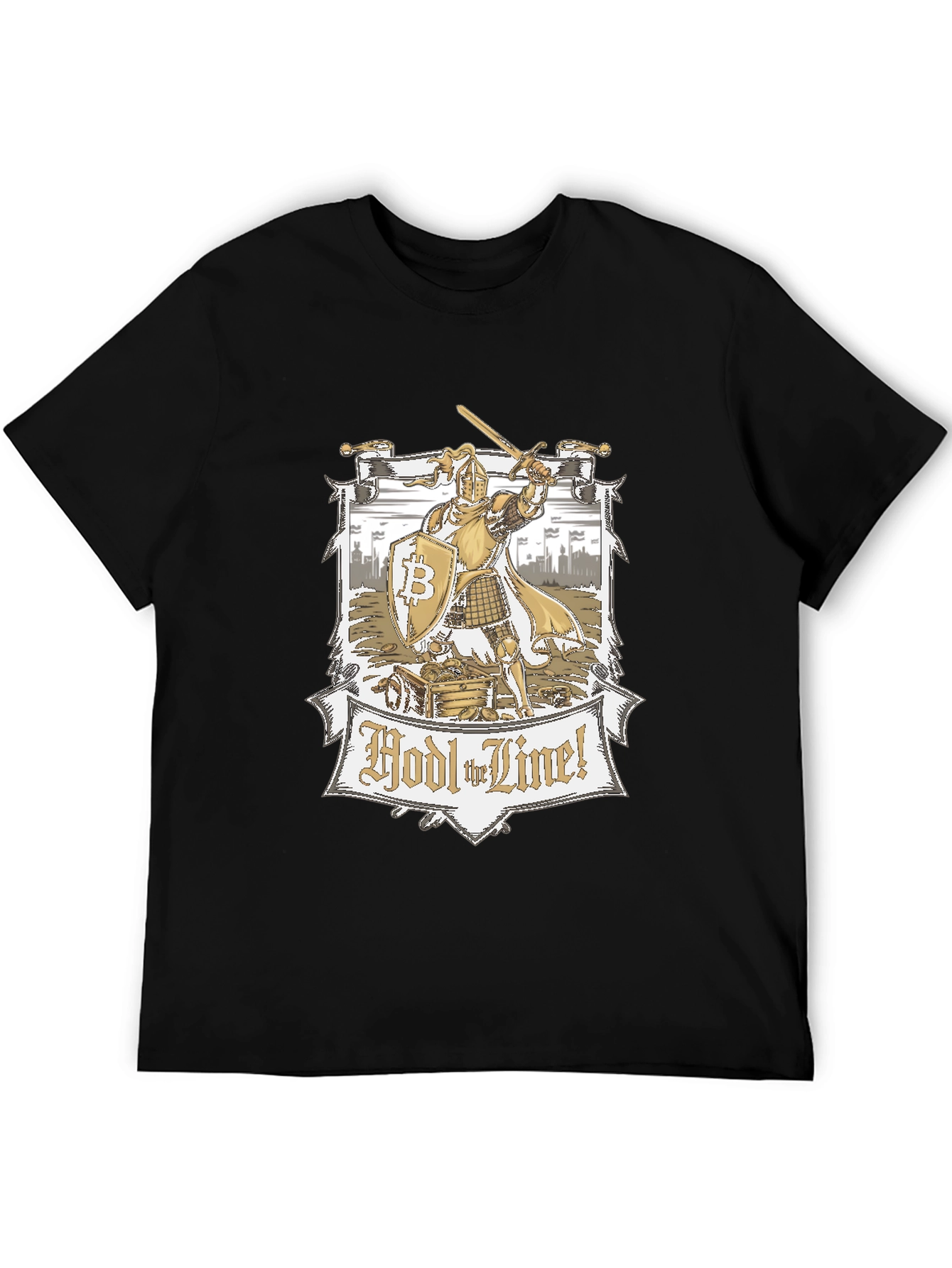 HODL the Line! Bitcoin Knight Graphic Tee