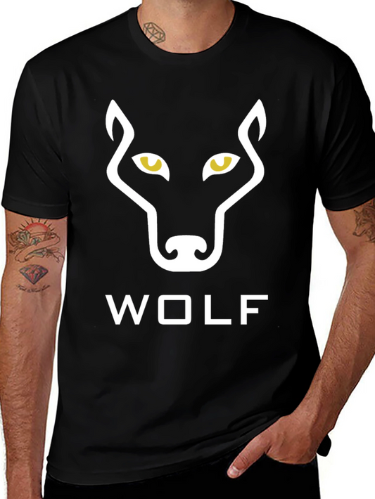 Wolf Graphic Print Black T-Shirt
