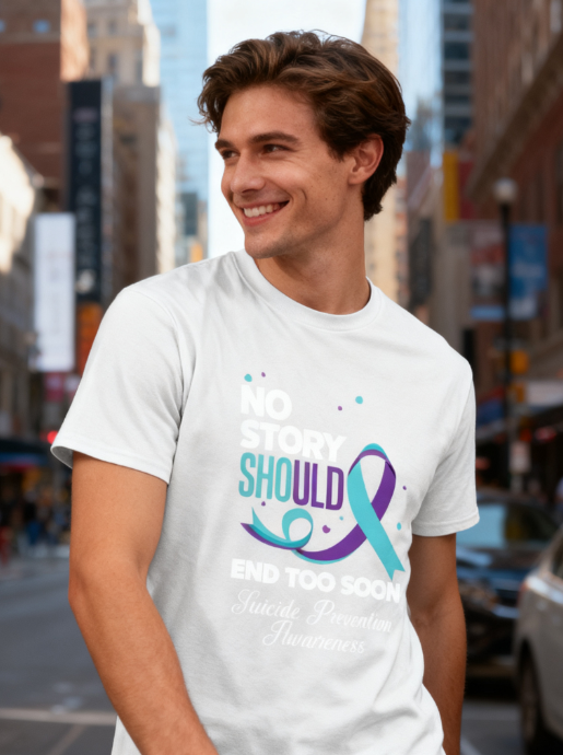 No Story Should End Too Soon” Suicide Prevention Awareness Unisex T-Shirt - Mental Health Advocacy & Hope-Inspired Tee